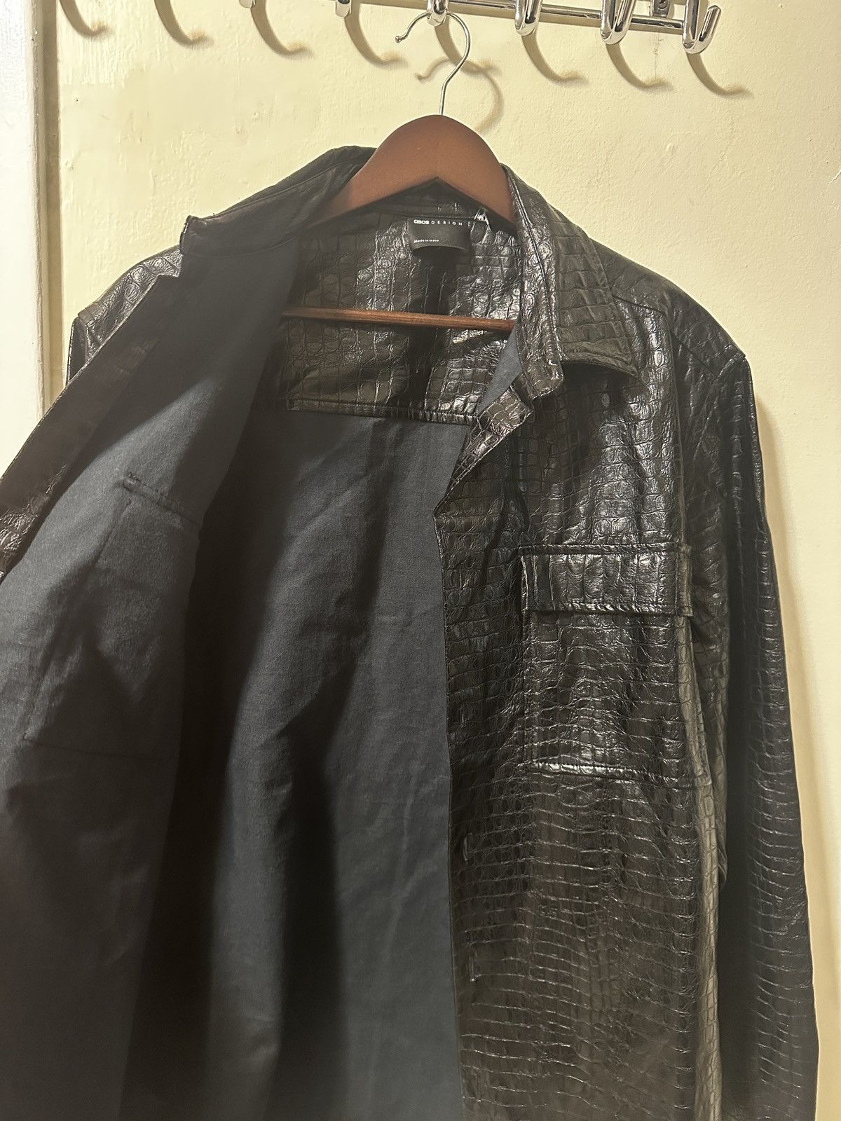 Asos ASOS CROC LEATHER PATTERN JACKET Size US L / EU 52-54 / 3 - 4 Thumbnail
