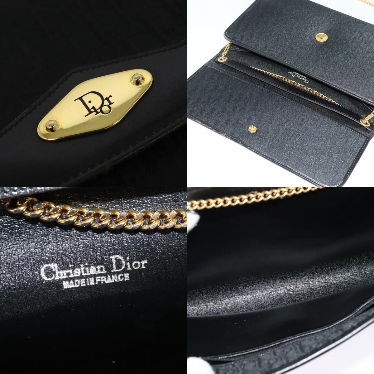 Dior DIOR Trotter Canvas Chain Shoulder Bag Black Gold Size ONE SIZE - 11 Thumbnail