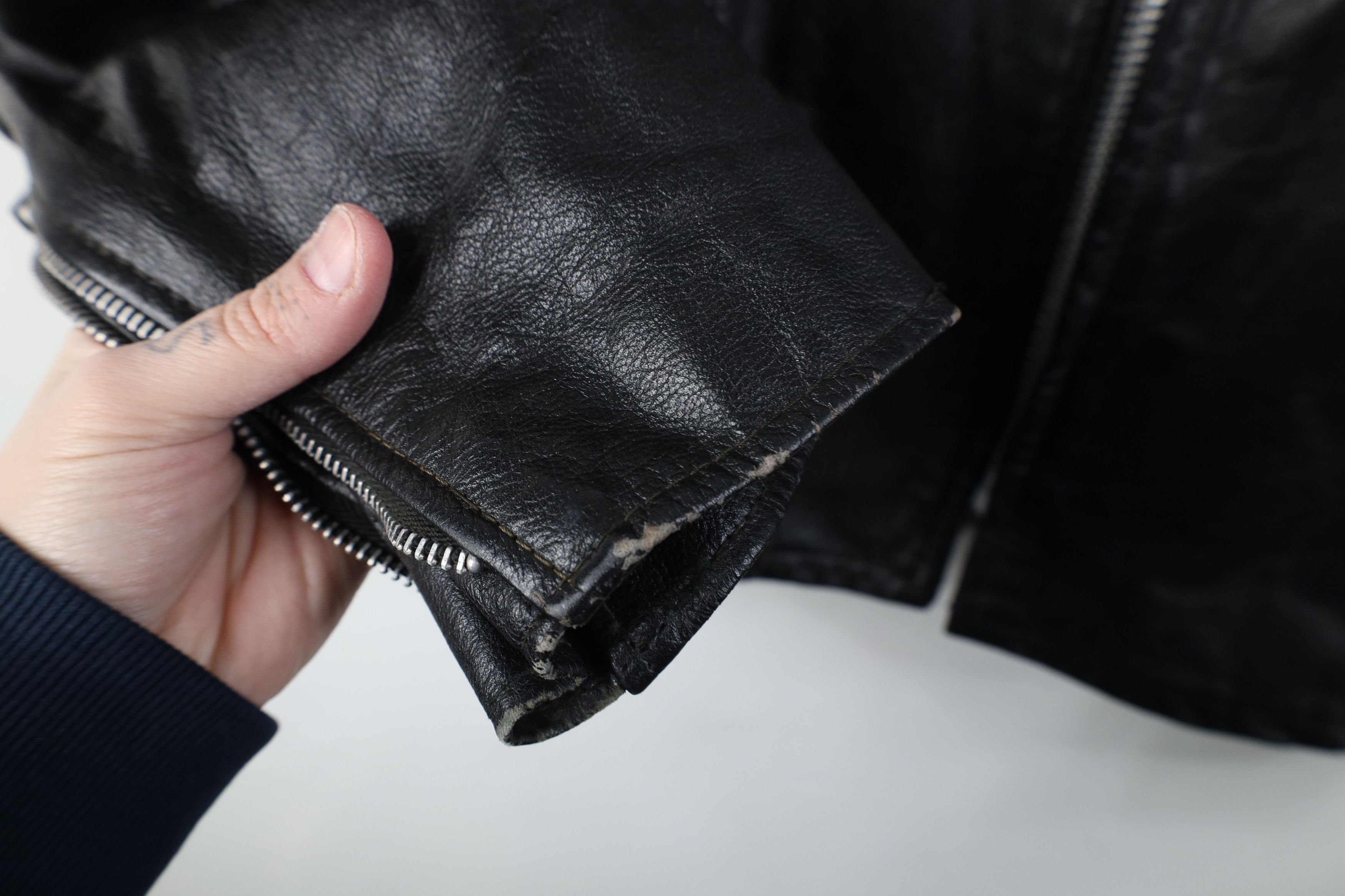 Vintage Vintage 60s Streetwear Leather Cafe Racer Bomber Jacket USA Size US XXL / EU 58 / 5 - 9 Thumbnail