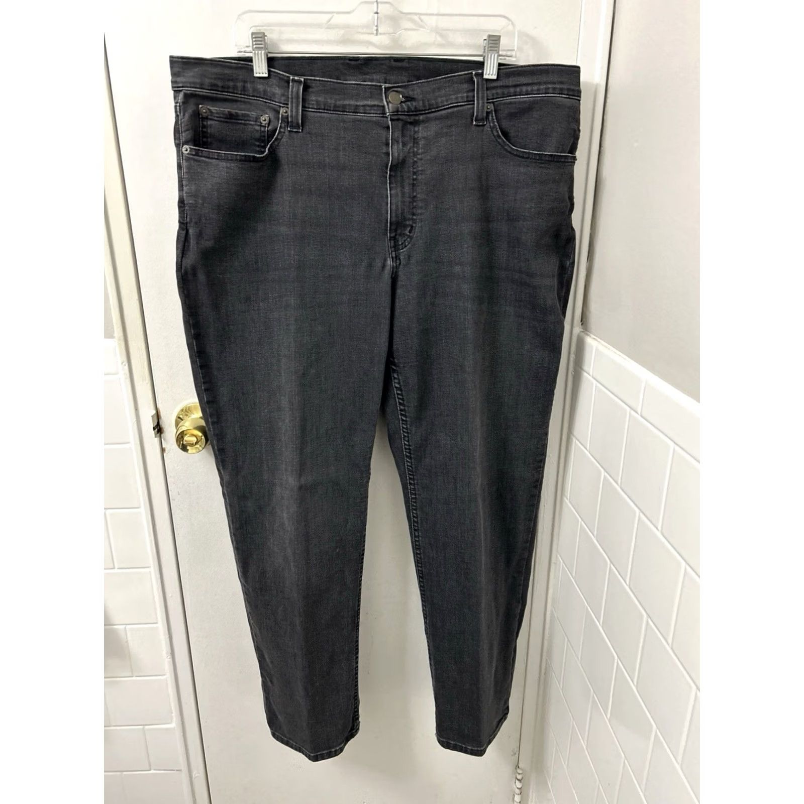 Vintage LL Bean BeanFlex Jeans Mens 40x30 Black Standard Fit Stretch Denim 507485 Size US 40 / EU 56 - 2 Thumbnail