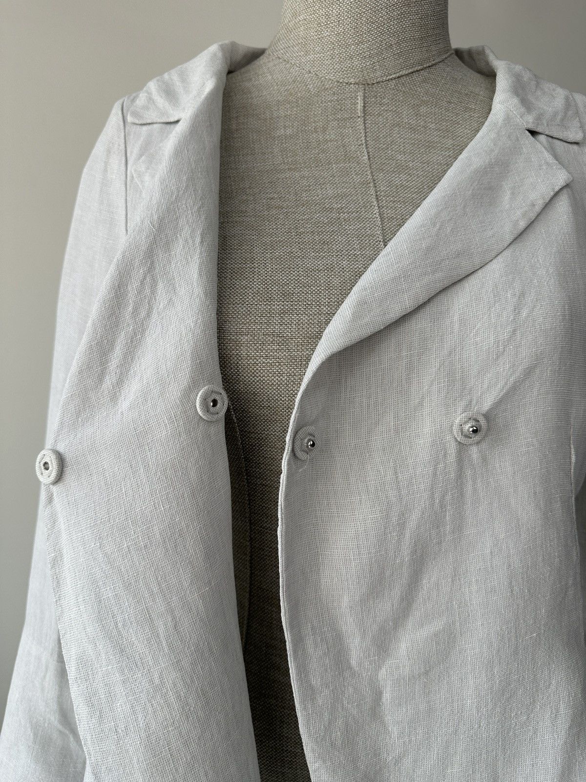 Annette Gortz ANNETTE GORTZ Avant Garde Asymmetrical Linen Blazer Jacket Size XS / US 0-2 / IT 36-38 - 4 Thumbnail
