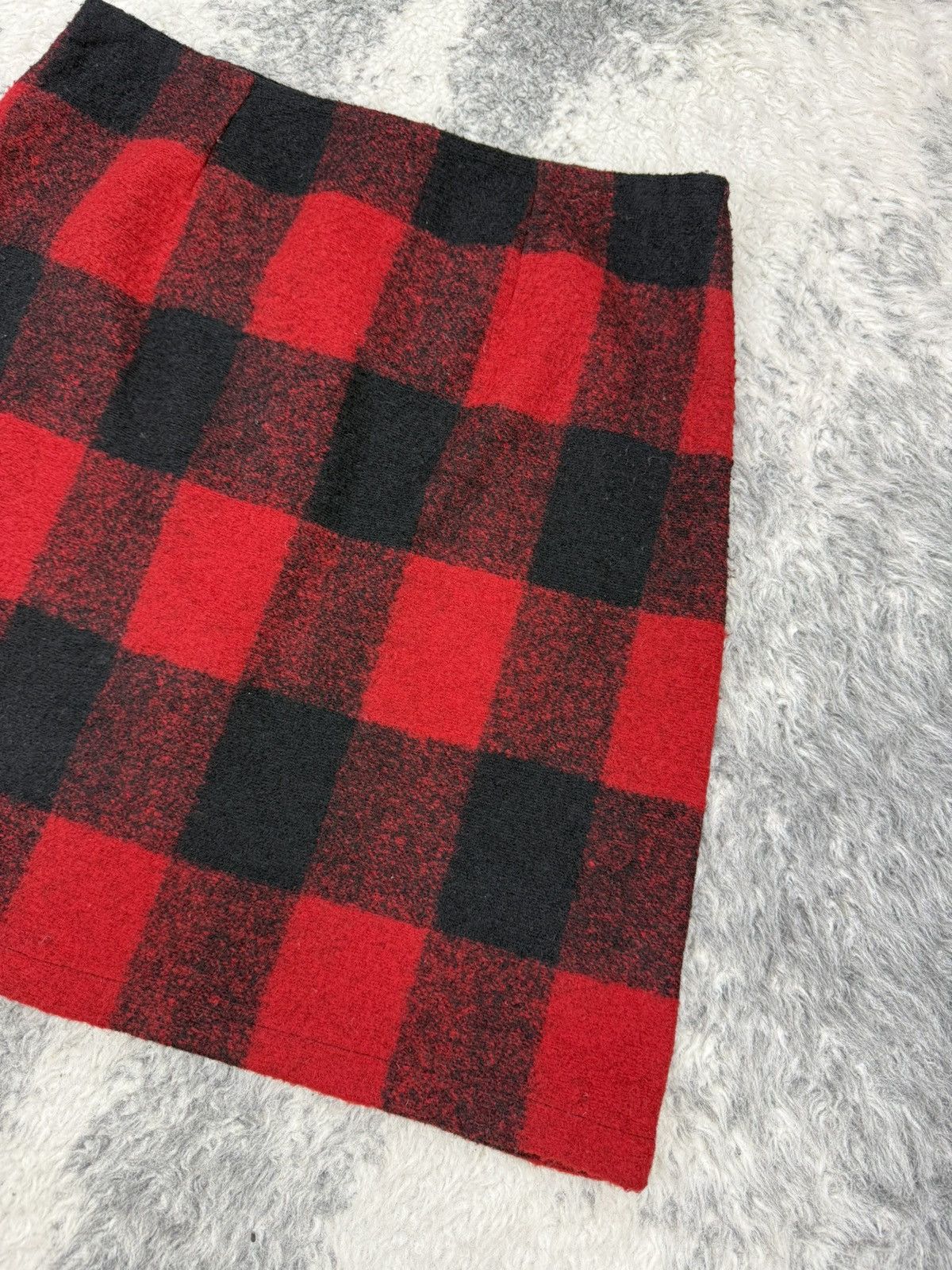 agnes b. Red Tartan Wool Full Front Button Skirt Size 28" / US 6 / IT 42 - 14 Thumbnail