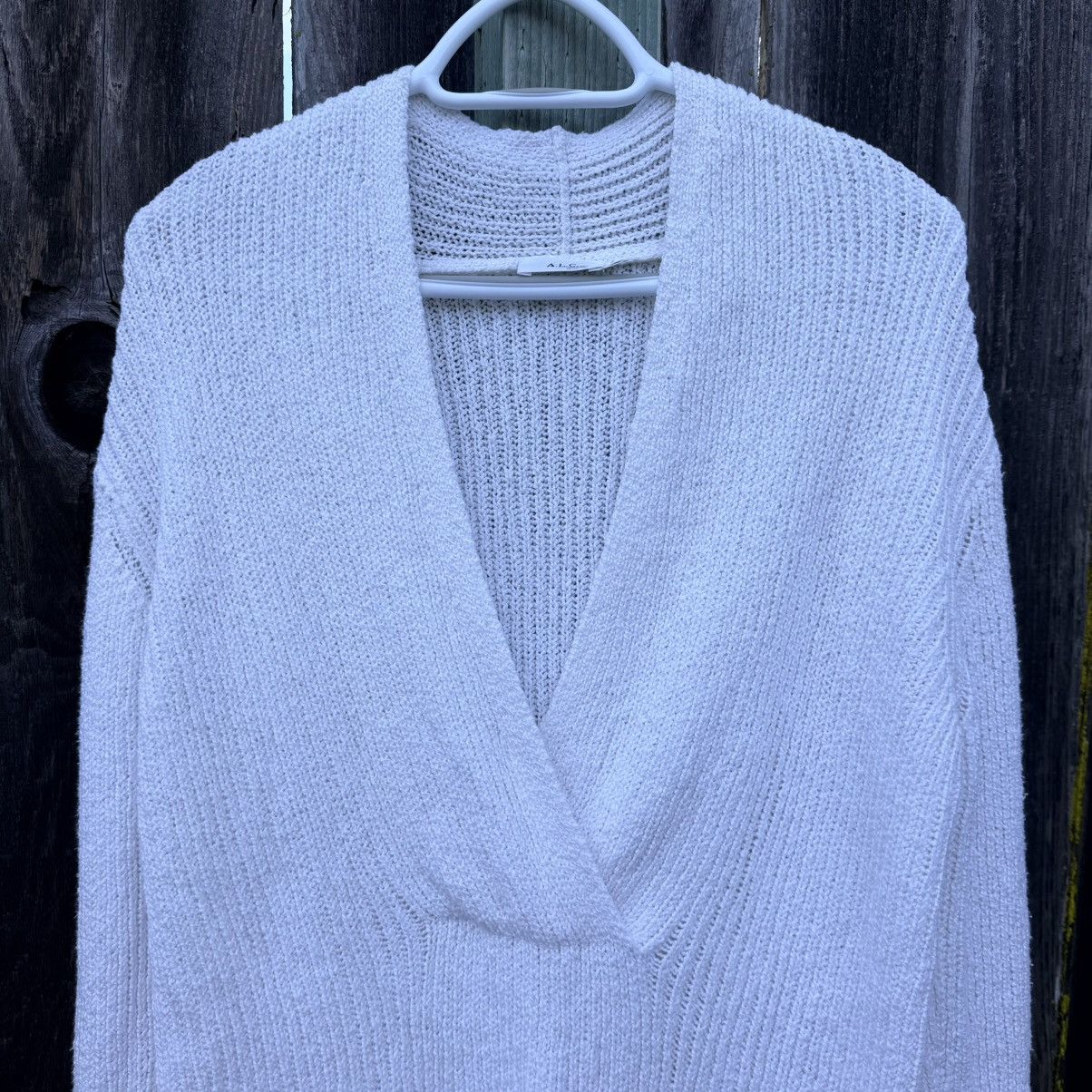 A.L.C. A.L.C. Nick Sweater White Ribbed Split Neck Slit Sleeve Sz M Size M / US 6-8 / IT 42-44 - 7 Thumbnail