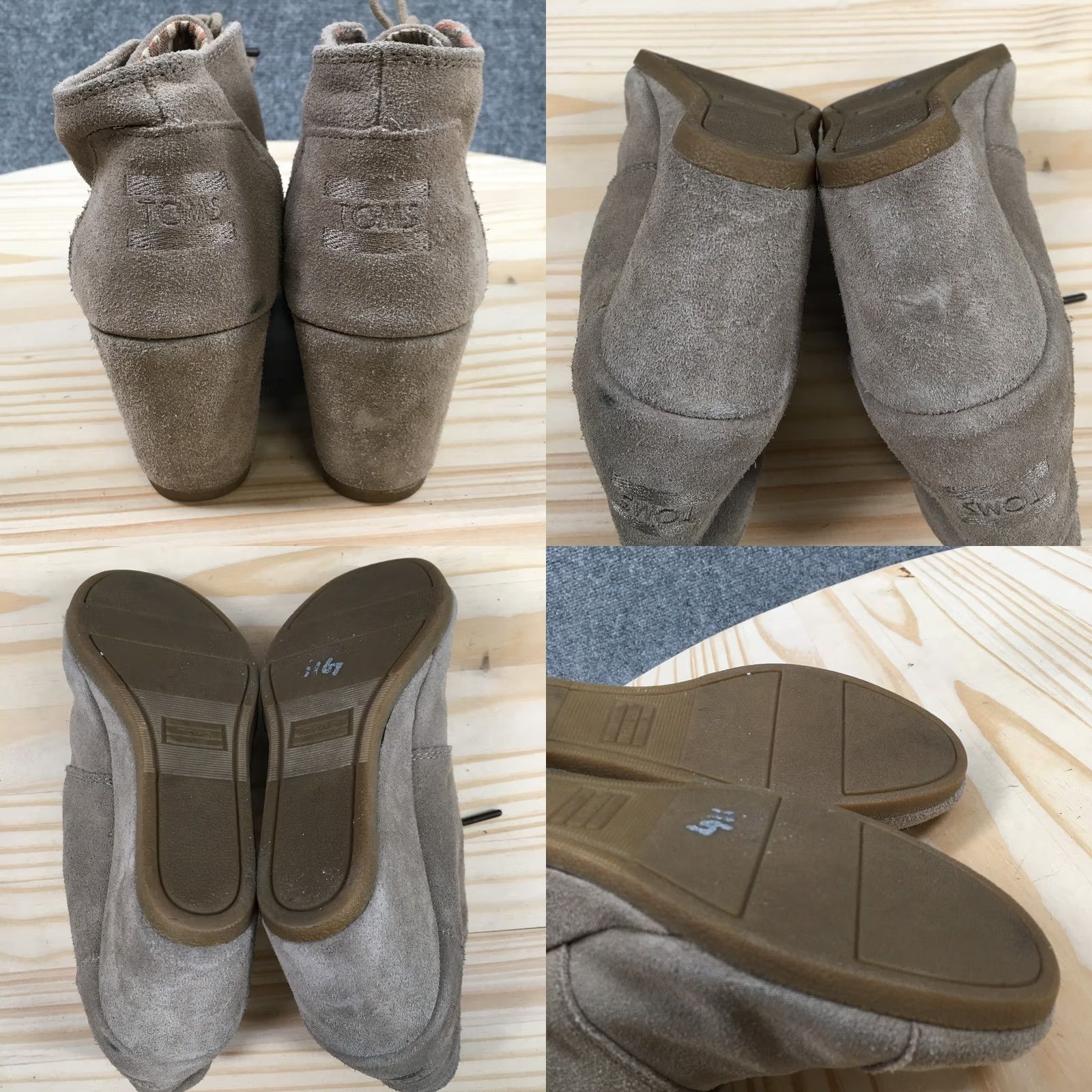 Toms TOMS Boots Womens 8 Lace Up Desert Wedge Ankle Bootie Brown Suede Casual Boot Size US 8 / IT 38 - 9 Thumbnail