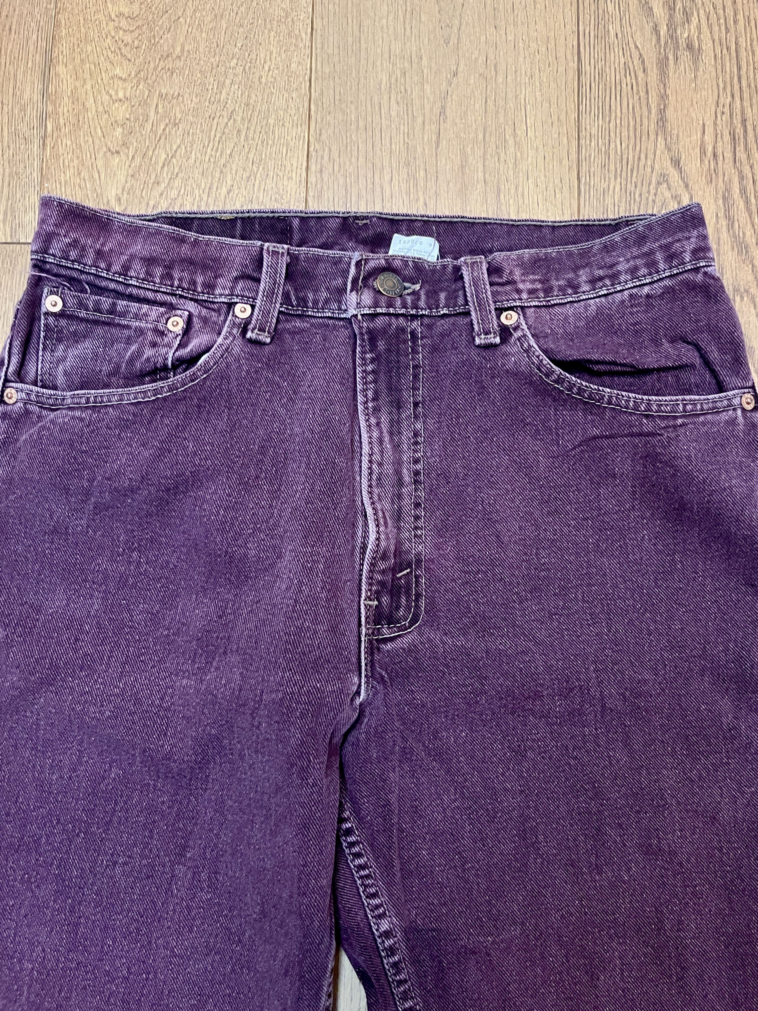 Levi's Vintage Clothing Vintage 1993 Levi's 550 Maroon Tapered Jeans Made in USA 33 Size US 33 - 2 Thumbnail