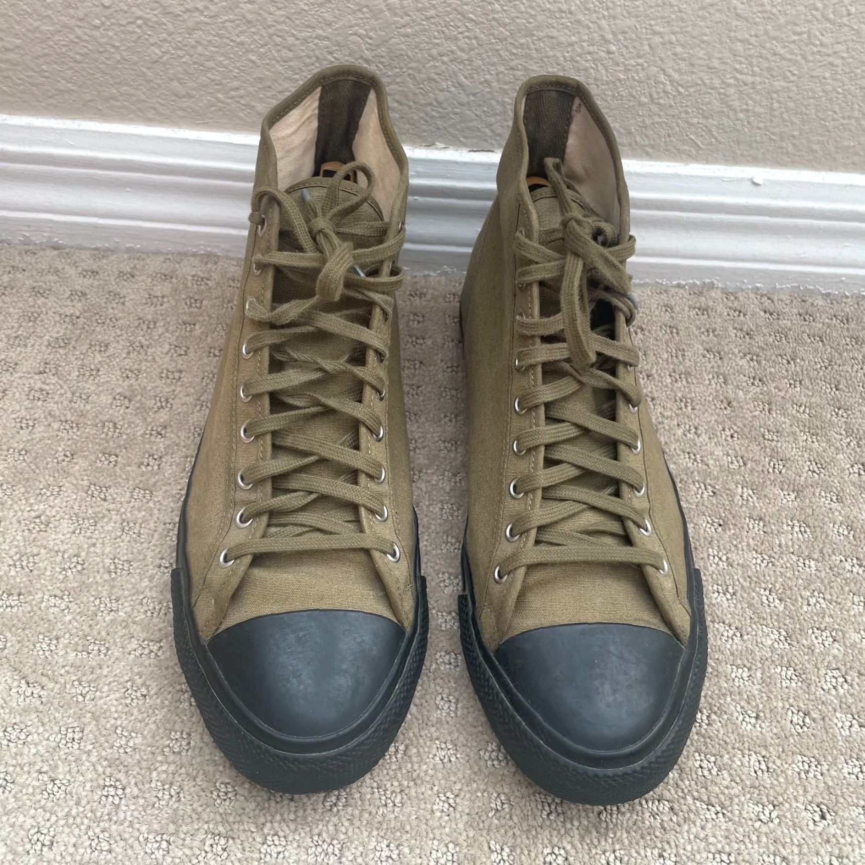 Ralph Lauren Ralph Lauren RRL Double RL Mayport Canvas Sneakers Men 11 Olive Drab Designer Shoes High Top Casual Rubber Lining Canvas Size US 11 / EU 44 - 7 Thumbnail