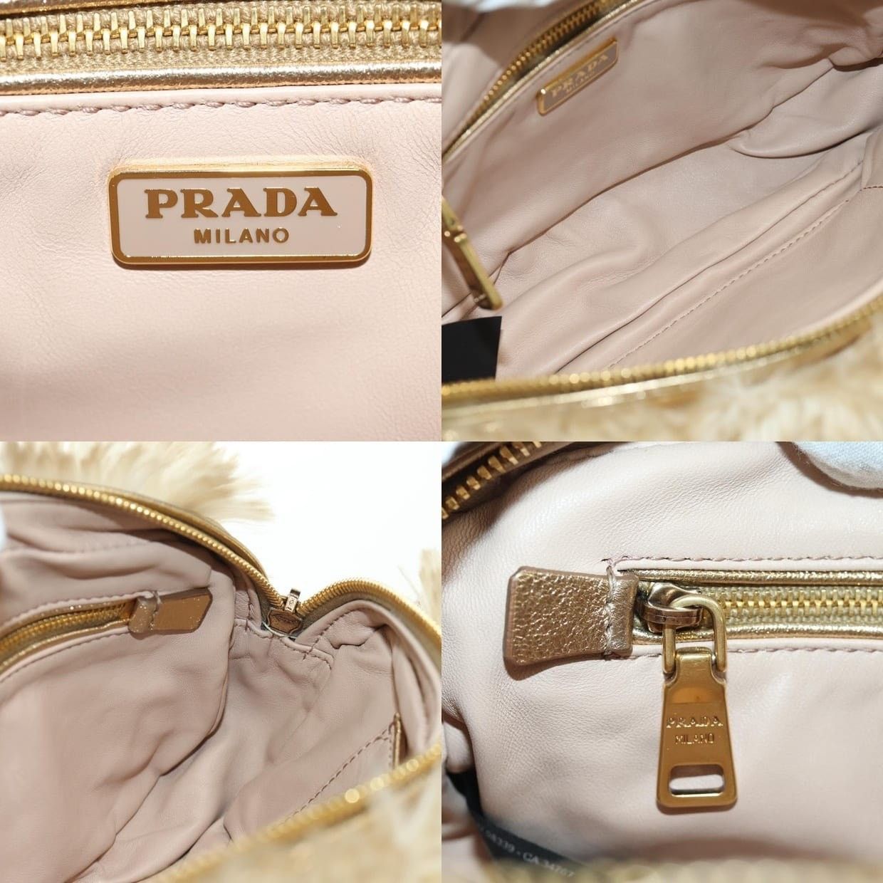 Prada Prada Fur Shoulder Bag Beige Size ONE SIZE - 15 Thumbnail