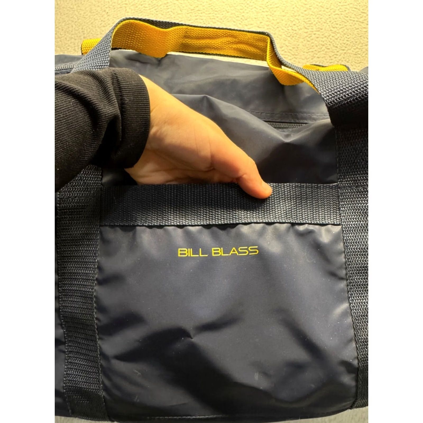 Bill Blass Bill Blass Duffel Bag Navy Polyester Nylon With Yellow Accents & Dual Handles 22" x 14" 12" Large Womens Bag Size ONE SIZE - 3 Thumbnail