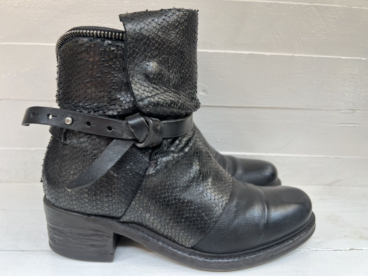 A.S.98 Airstep AS98 Black Leather Boho Biker Ankle Boots Size US 7 / EU 40 - 3 Thumbnail