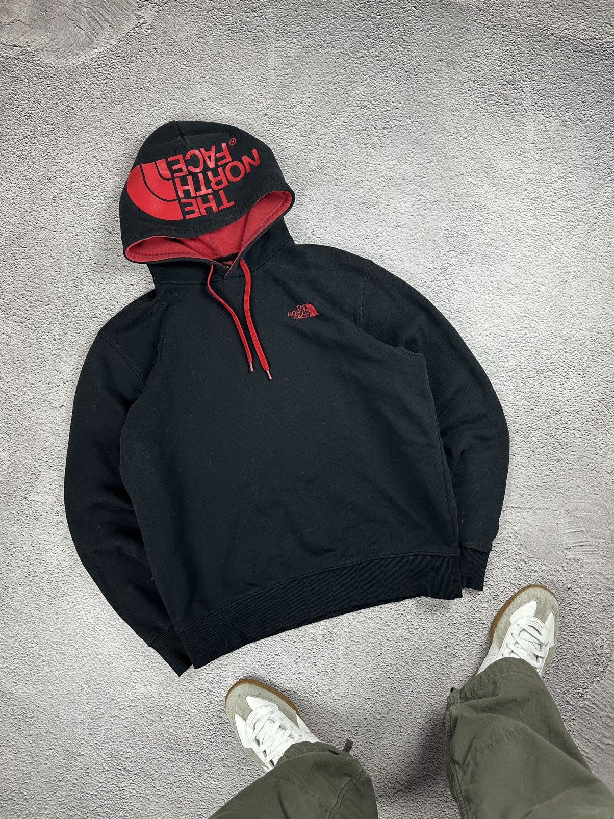 The North Face × Vintage Vintage The North Face Hoodie Faded Distressed Big Logo Y2K Size US L / EU 52-54 / 3 - 1 Thumbnail