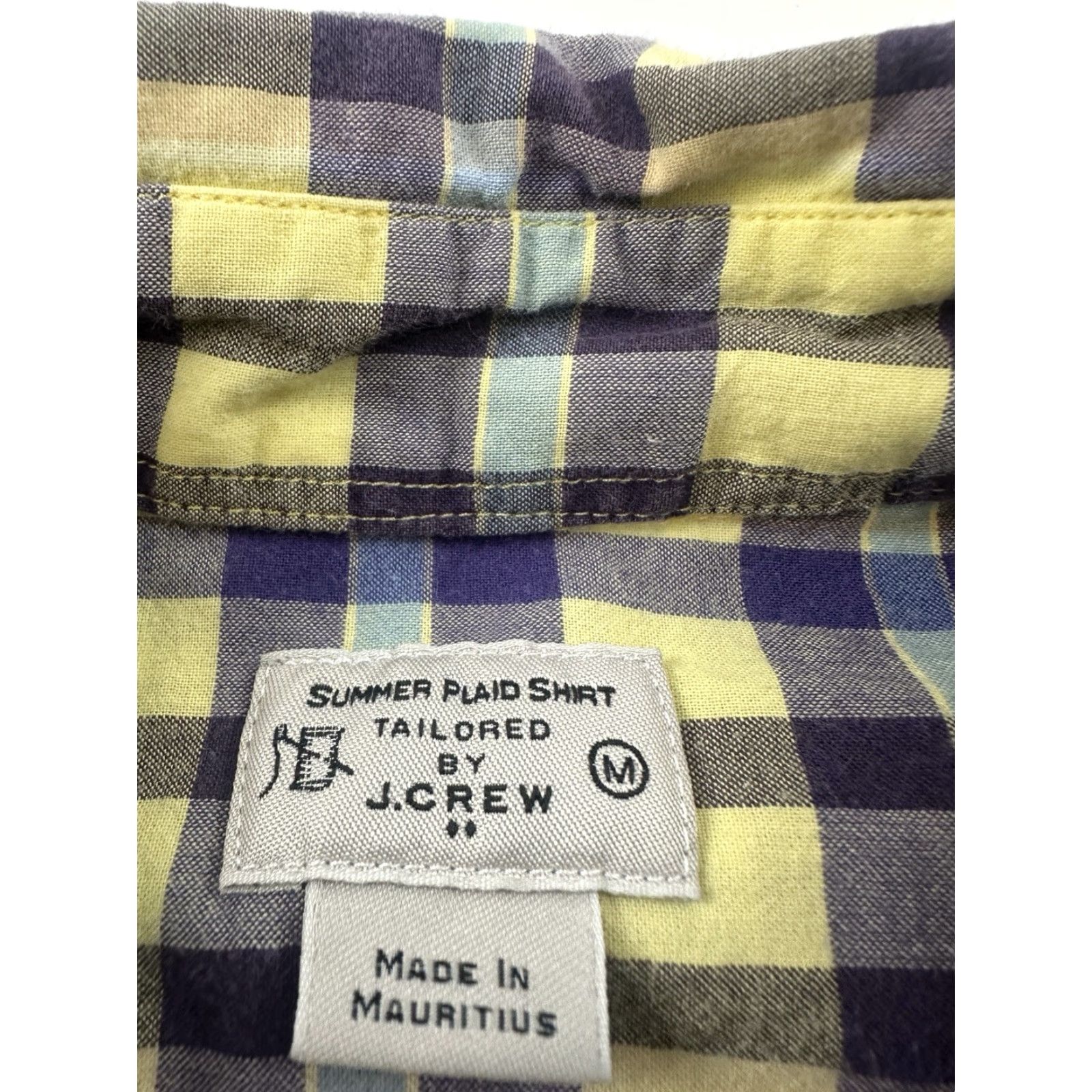 J.Crew VINTAGE J.Crew Shirt Mens Medium Yellow Blue Summer Plaid Button Up Long Sleeve Size US M / EU 48-50 / 2 - 3 Thumbnail