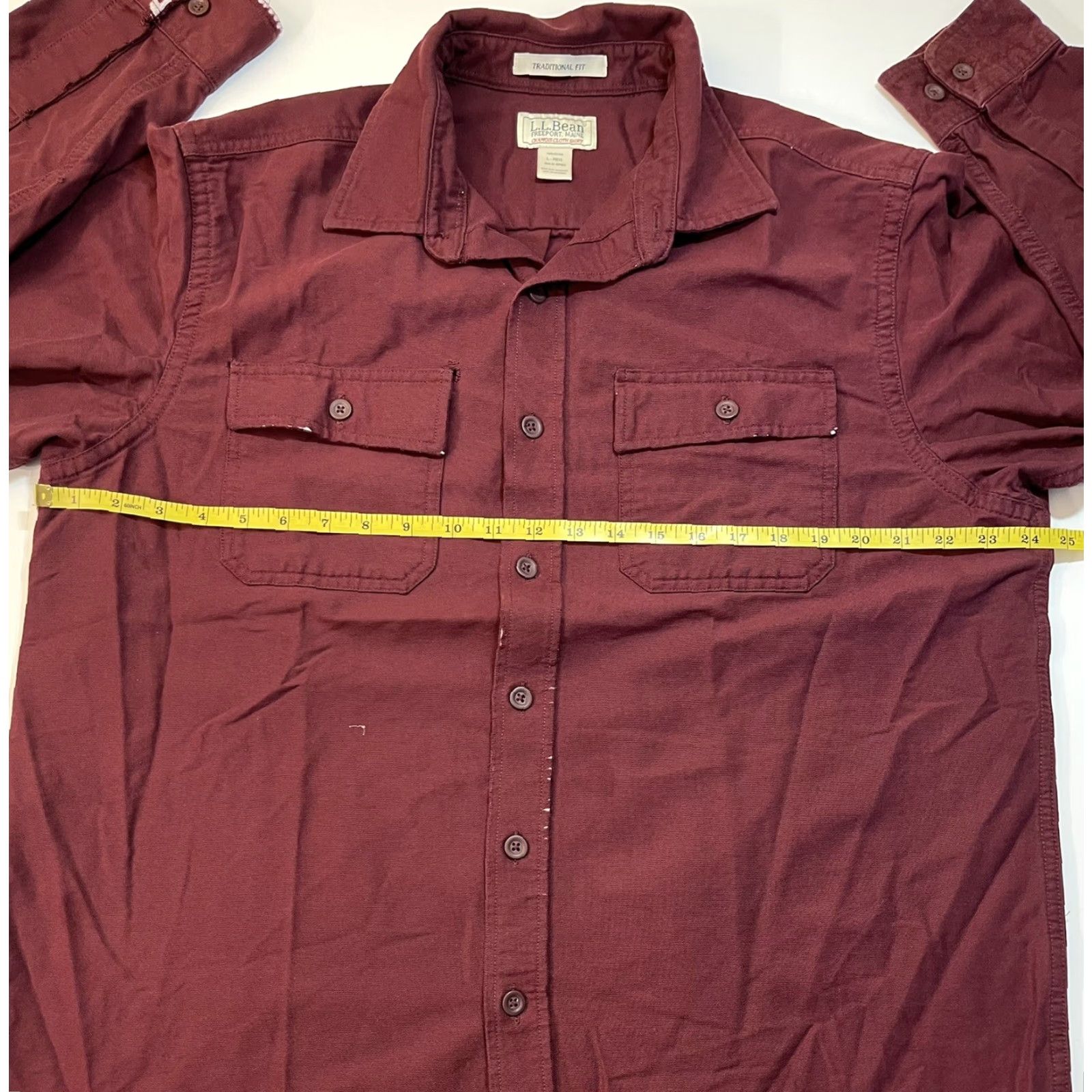 Vintage VINTAGE LL BEAN Chamois Shirt Shirt Men L Red Flannel Button-Up 1990s Casual Hunting Fishing Cotton Regular Size L Mens Size US L / EU 52-54 / 3 - 5 Thumbnail