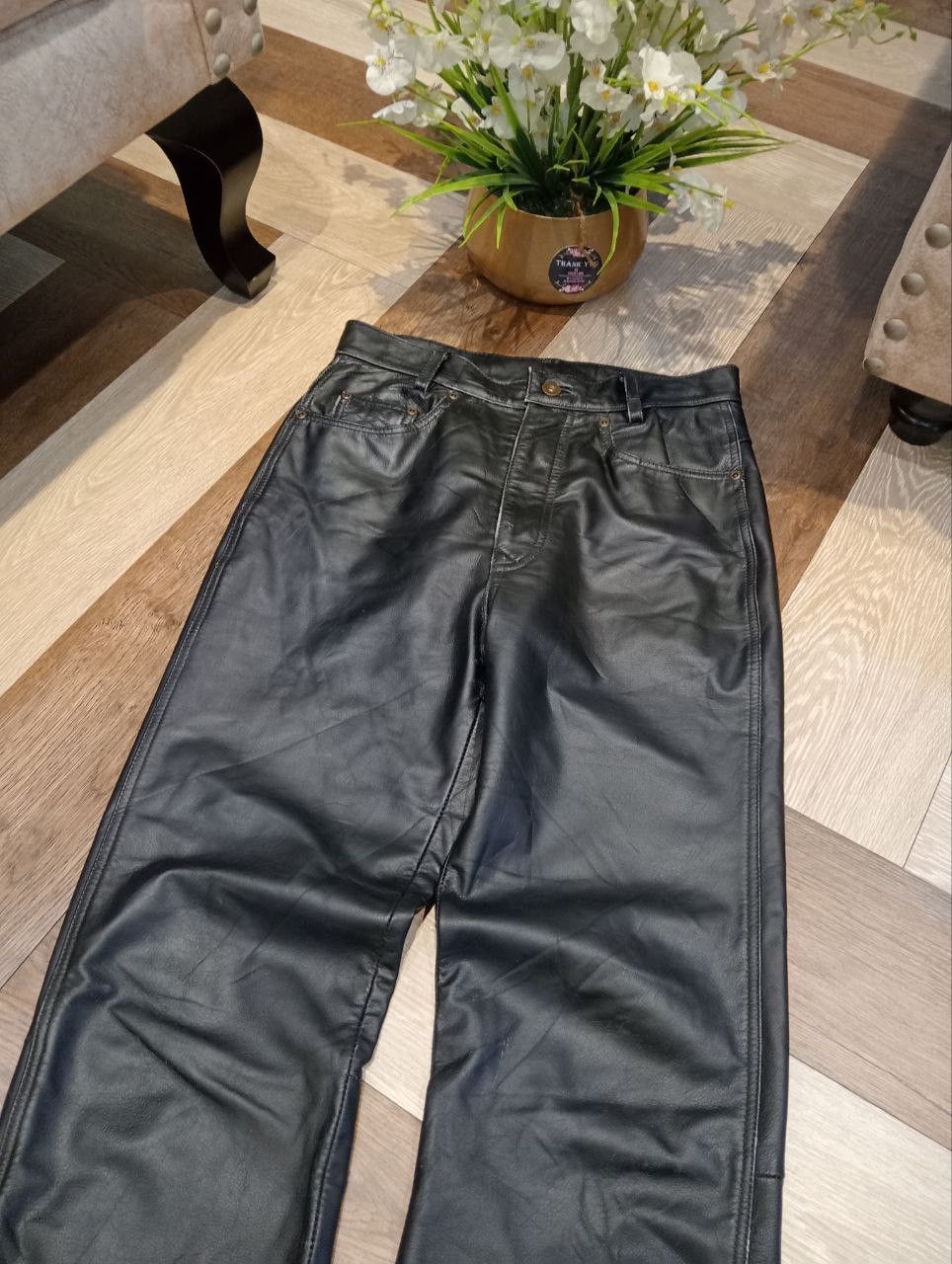 Leather JAPANESE BLACK LEATHER PANTS Size US 29 - 4 Thumbnail