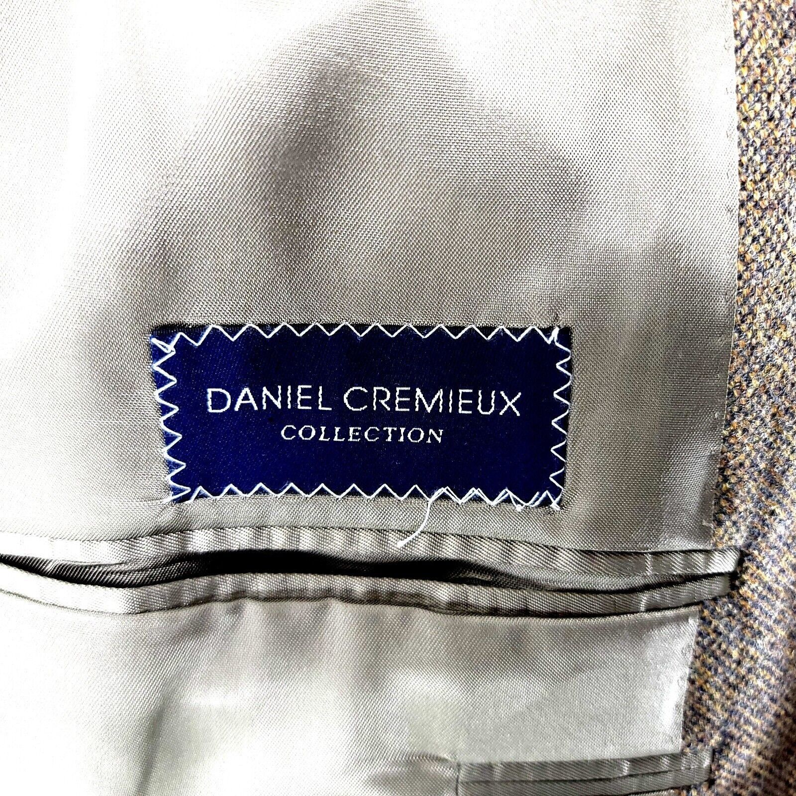 Daniel Cremieux Daniel Cremieux Tweed Wool 2 Button Sport Coat 42L Tan Gray Size 42L - 7 Thumbnail