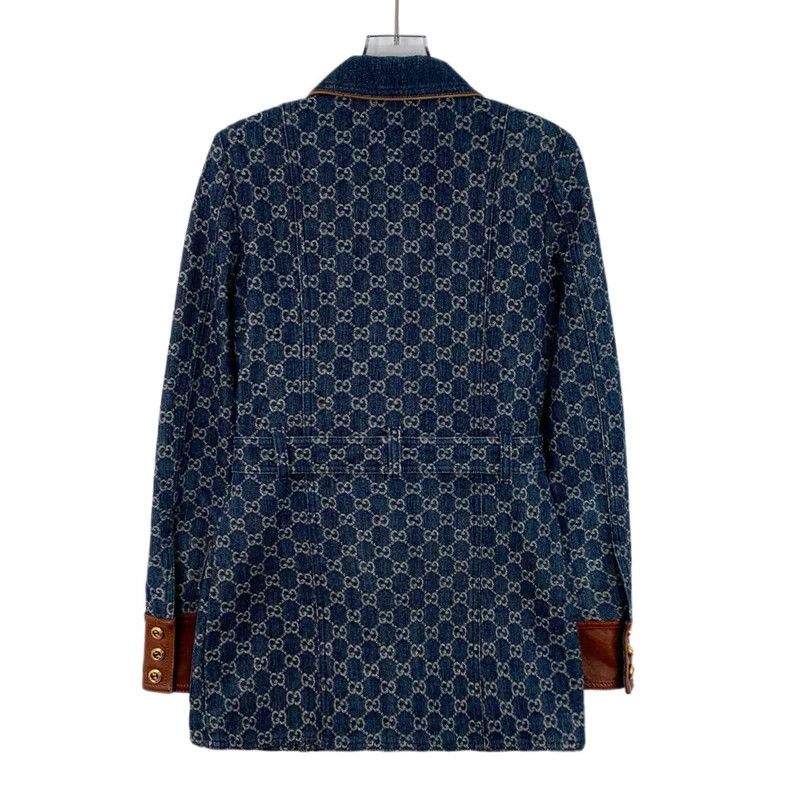 Gucci Gucci Dark blue logo jacquad full print cotton lapel singl Size XS / US 0-2 / IT 36-38 - 2 Thumbnail