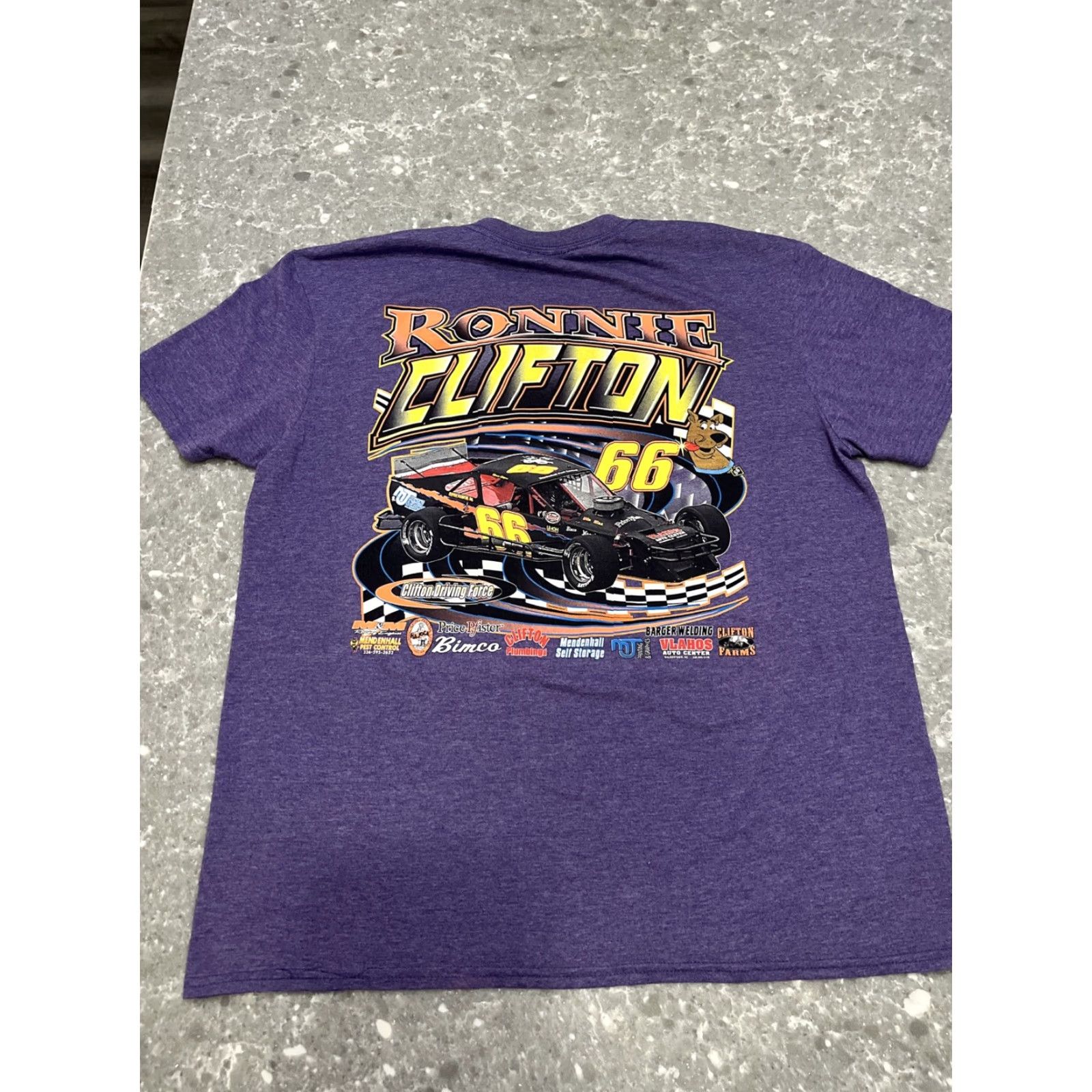 Fruit Of The Loom VINTAGE Ronnie Clifton Nascar Shirt XL Purple Mens T-Shirt Nascar Racing Size US XL / EU 56 / 4 - 6 Thumbnail