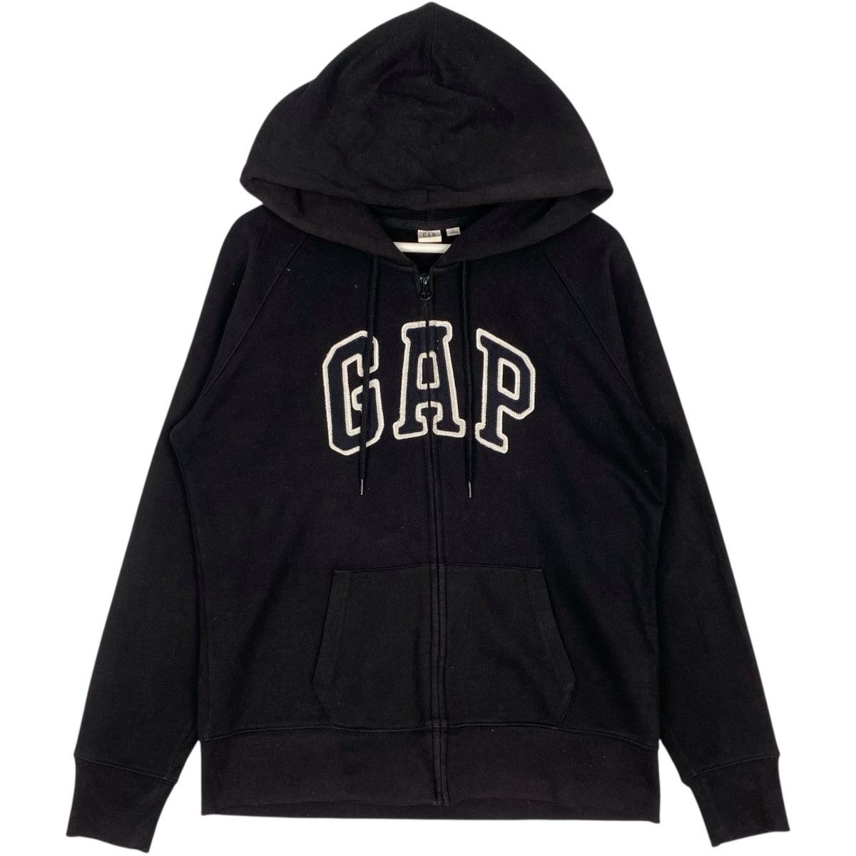 Gap Vintage GAP Full Zipper Hoodie Sweater Black Big Logo Size US L / EU 52-54 / 3 - 1 Thumbnail
