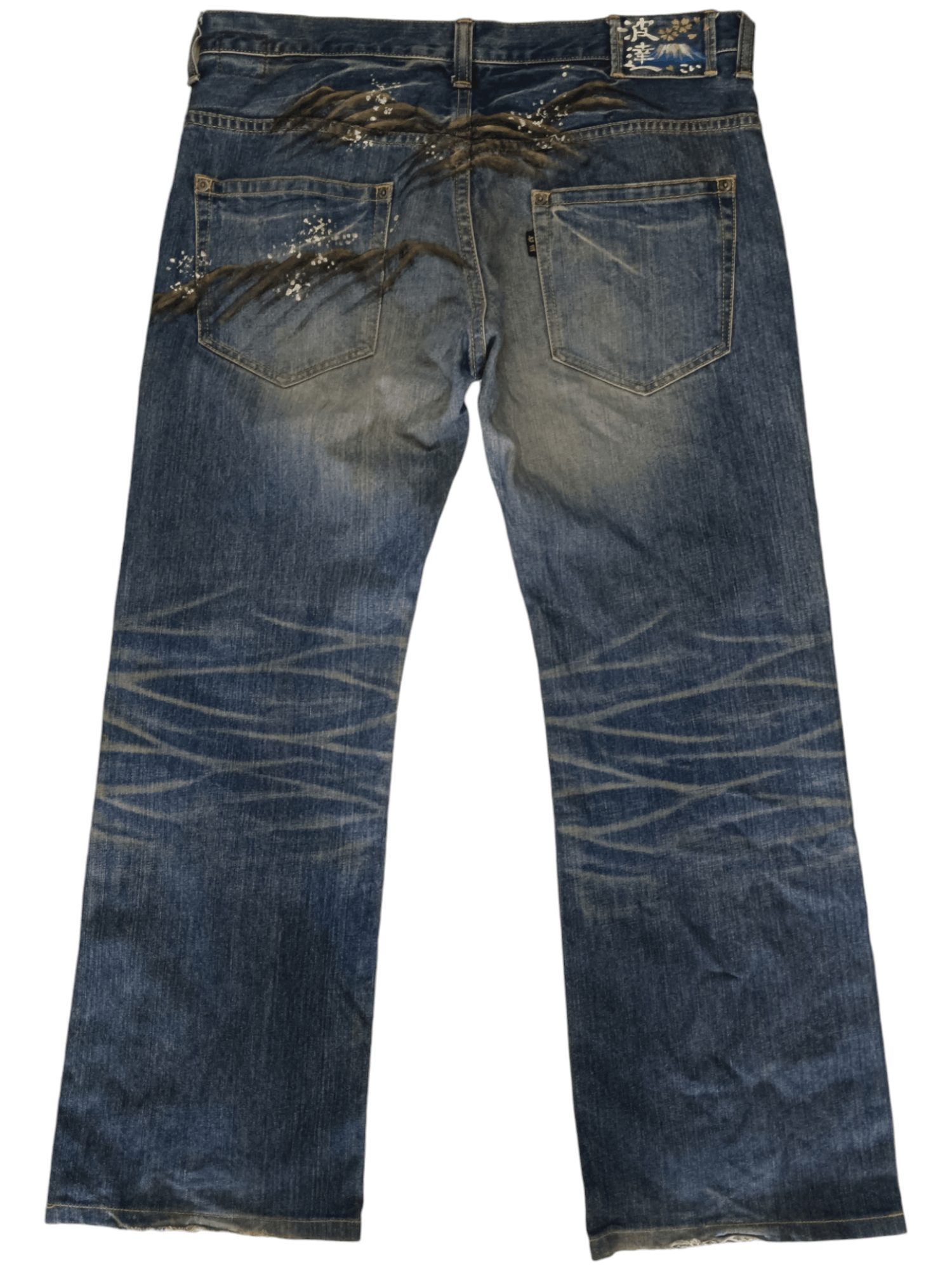 Japanese Brand Japanese Naminori Tatsujin Distressed Paint Koi Fish Jeans Size US 36 / EU 52 - 6 Thumbnail