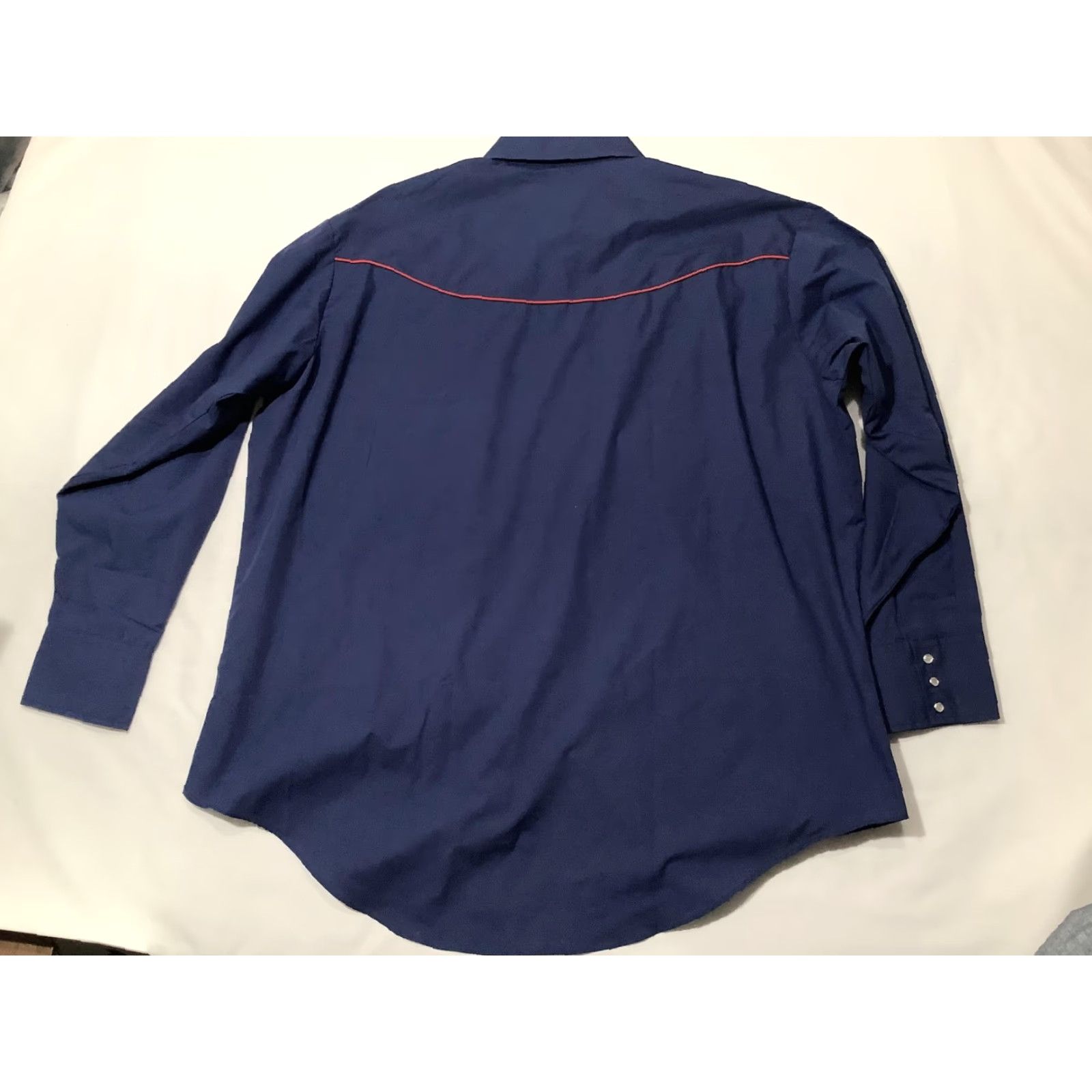 Vintage Plains Western Wear Shirt Mens 2XL Blue Eagle Flag Embroidered Pearl Snap Size US XXL / EU 58 / 5 - 7 Thumbnail