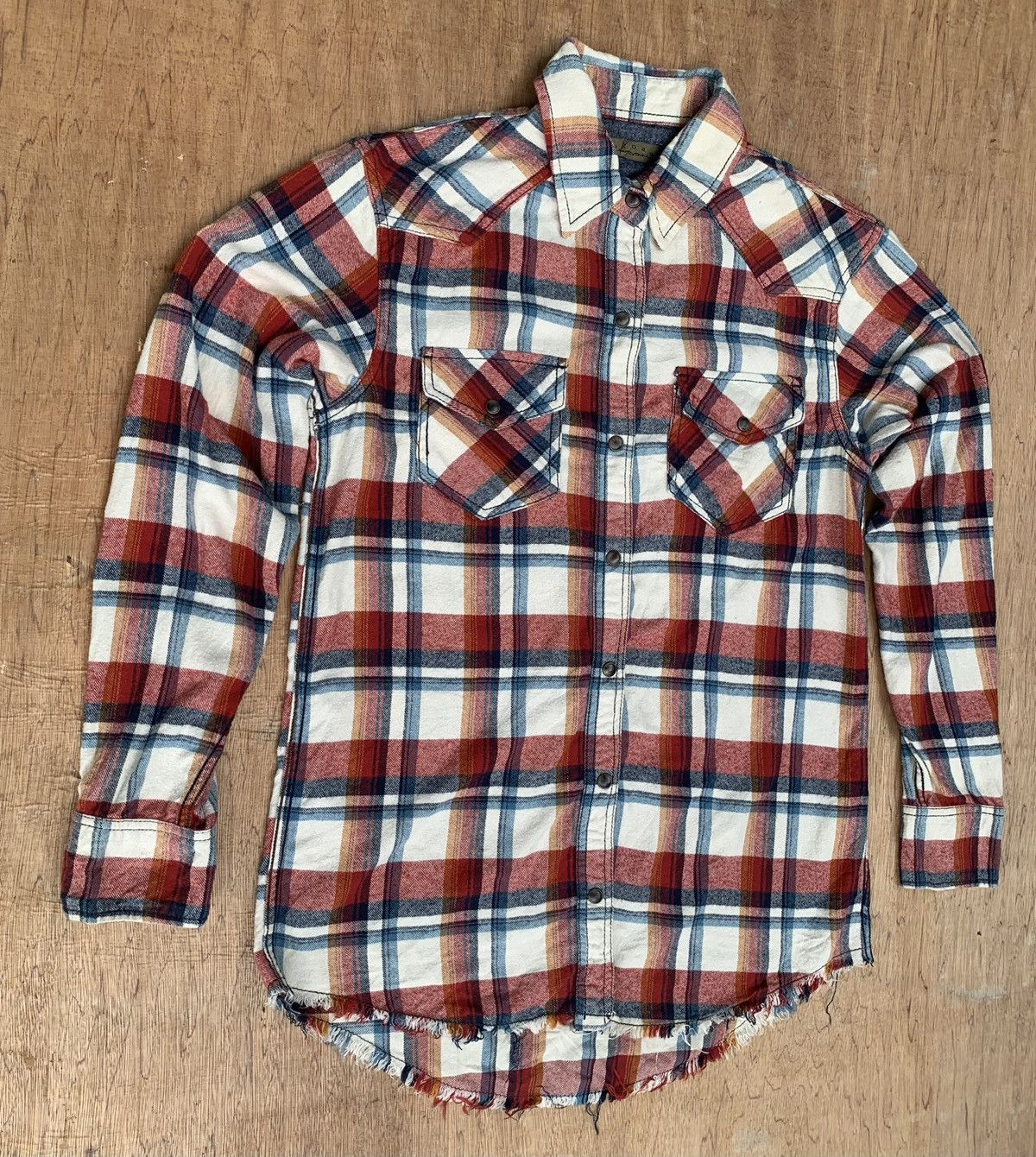 If Six Was Nine Rare Goa Snap Buttons Plaid Tartan Flannel Shirt Size US M / EU 48-50 / 2 - 6 Thumbnail