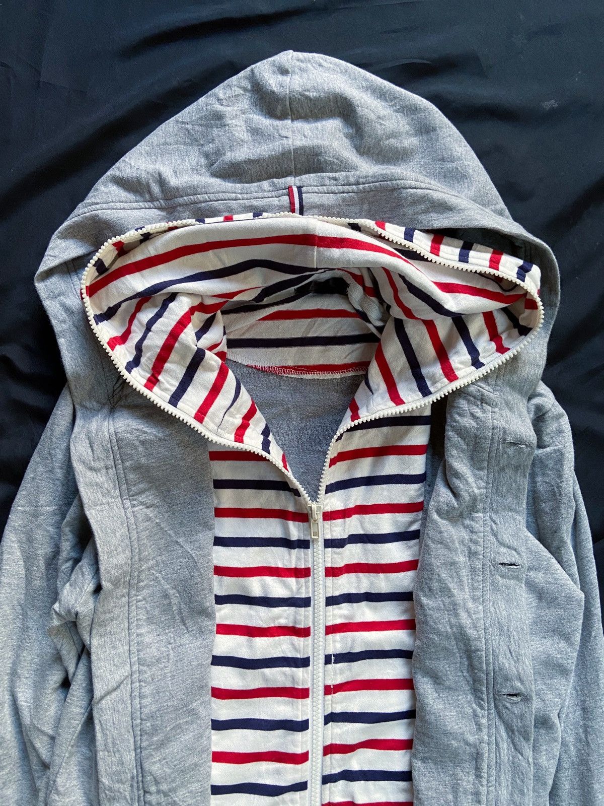 Isamu Katayama Backlash APACHE VINTAGE DOUBLE LAYER STRIPED CASUAL ZIP HOODIE Size US S / EU 44-46 / 1 - 5 Thumbnail