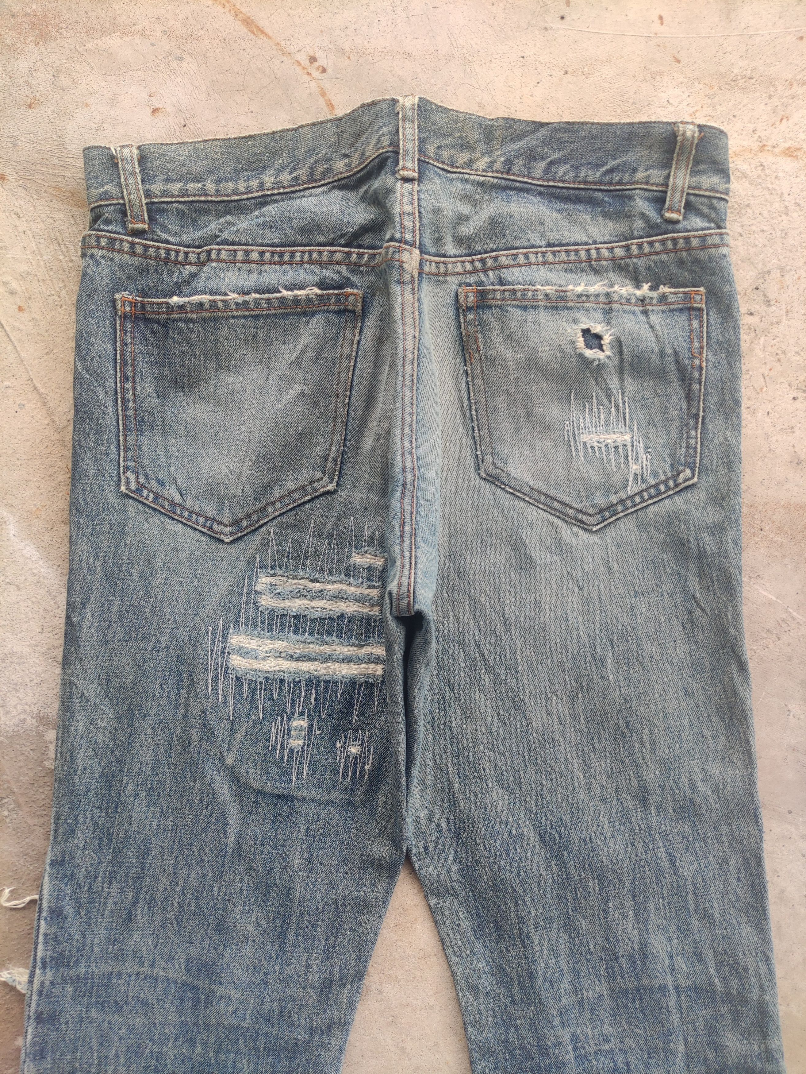 Japanese Brand Vintage Japanese Flare Denim Distressed Faded Jean Size US 34 / EU 50 - 10 Thumbnail