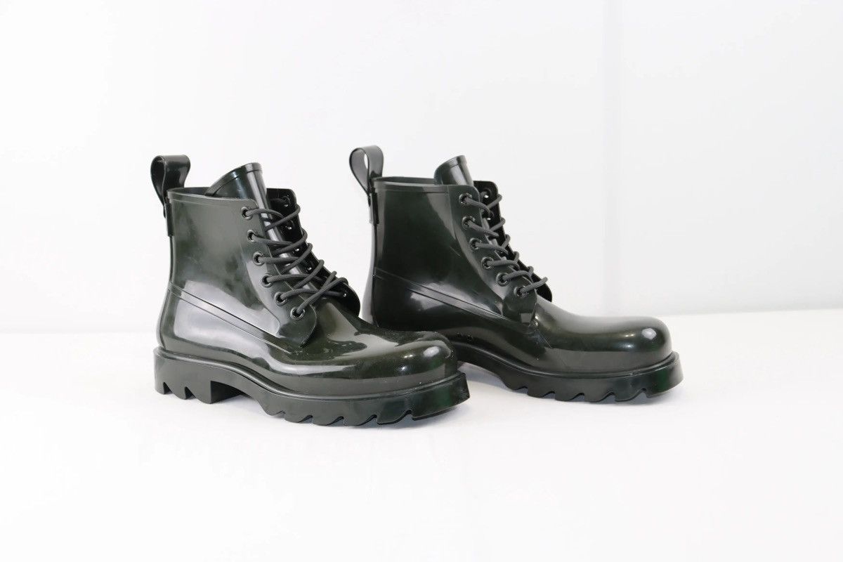 Bottega Veneta Shiny Rubber Stride Ankle Boots Bottle Green Size US 11 / IT 41 - 7 Thumbnail