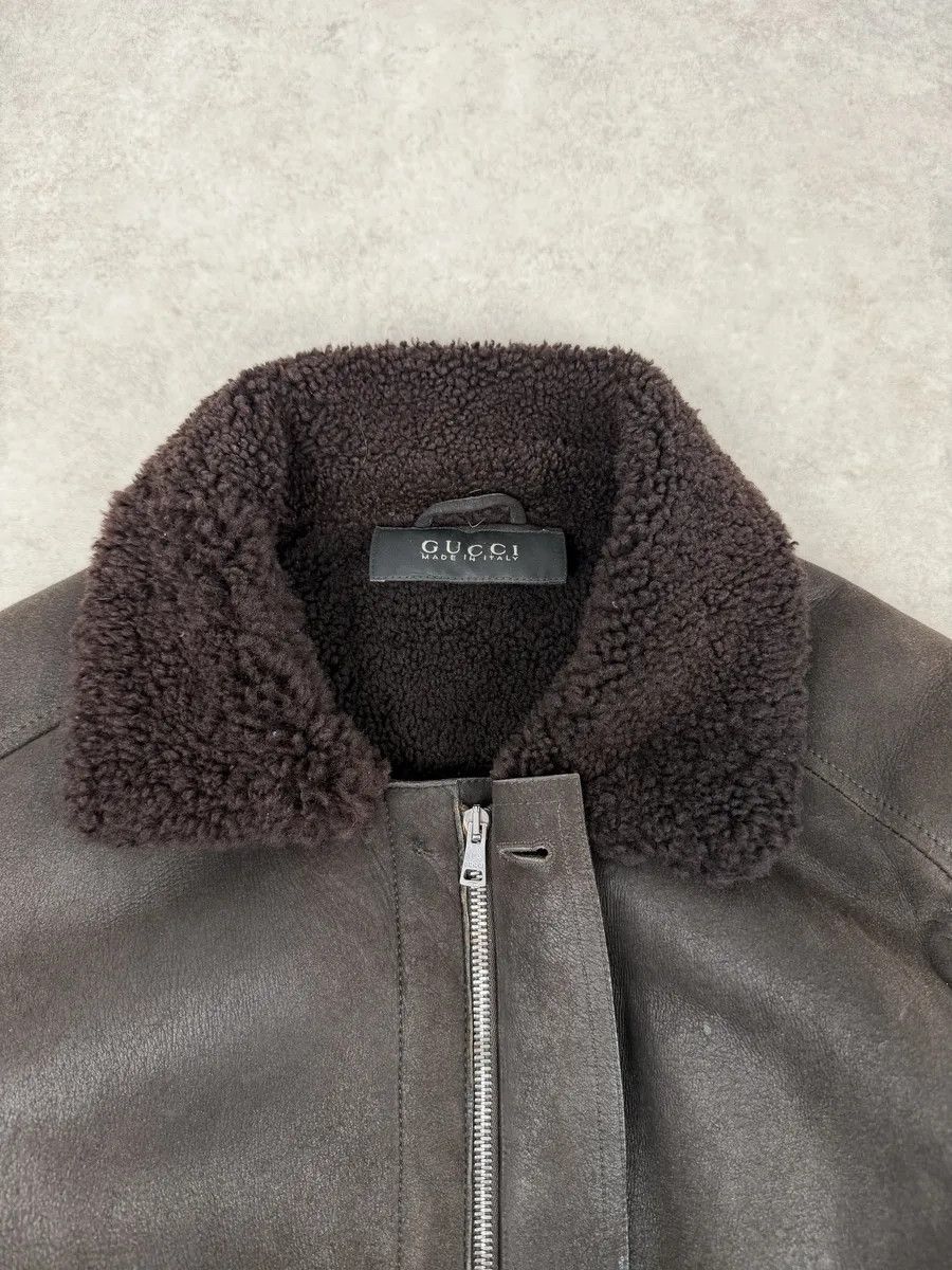 Gucci FW2002 Gucci Shearling Lamb Fur Brown Premium Leather Jacket Size US L / EU 52-54 / 3 - 8 Thumbnail