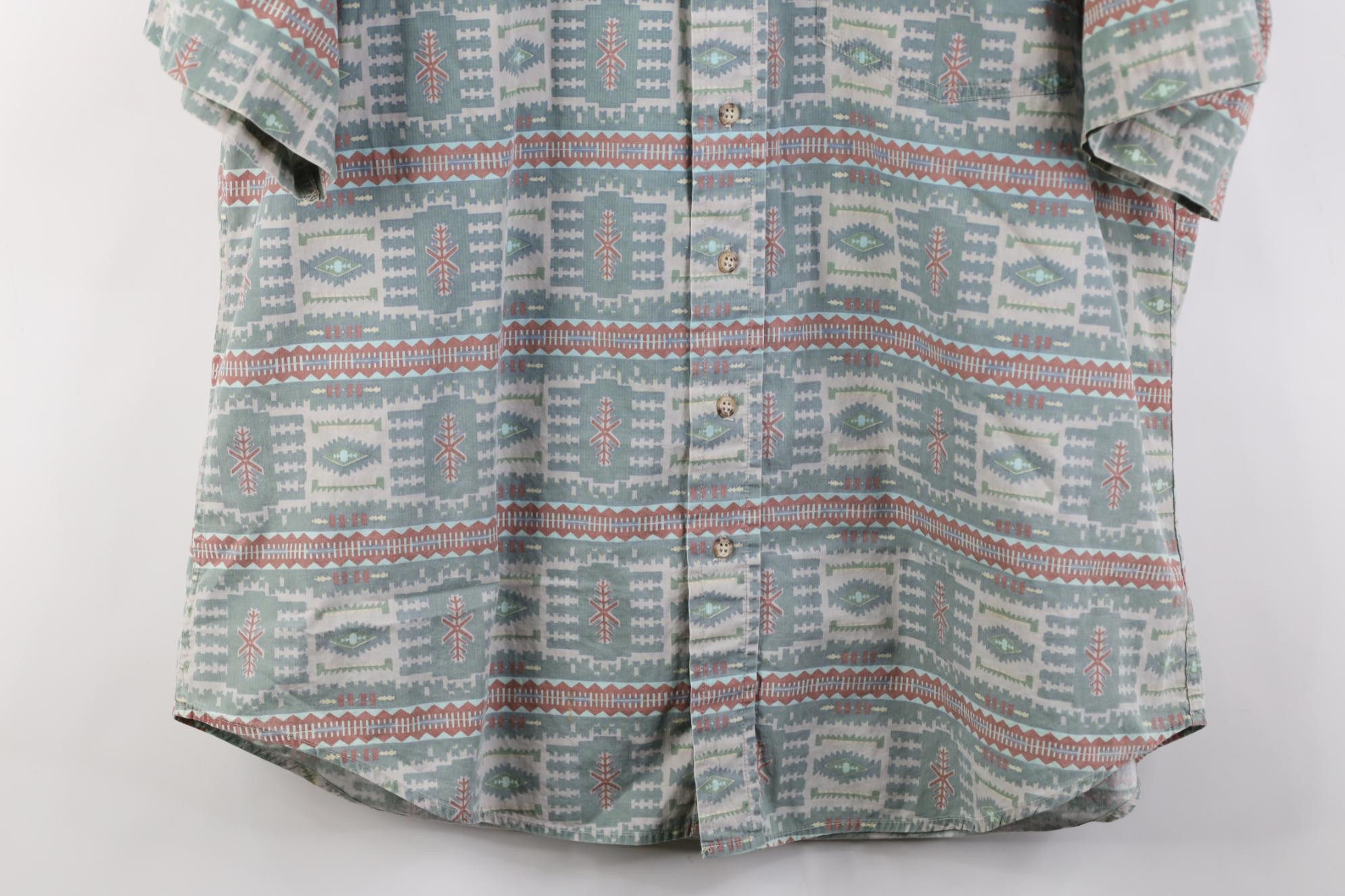 Woolrich Woolen Mills Vintage 90s Woolrich Southwestern Short Sleeve Button Shirt Size US L / EU 52-54 / 3 - 3 Thumbnail