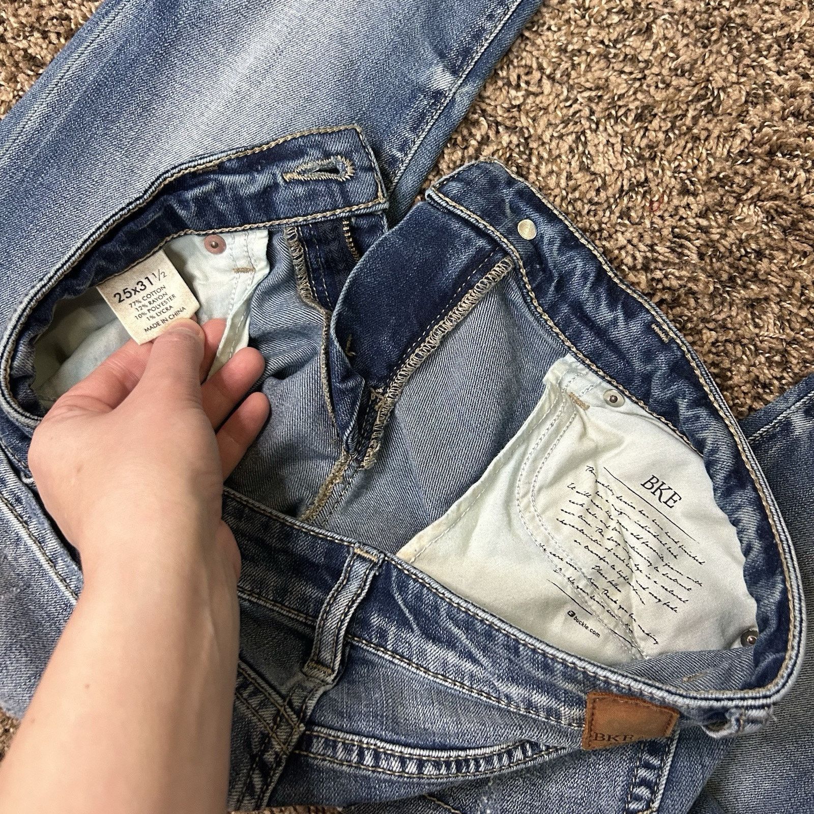 BKE BKE Stella Skinny Womens Size 25R Medium Wash Denim Low Rise Size 25" / US 0 / IT 36 - 5 Thumbnail