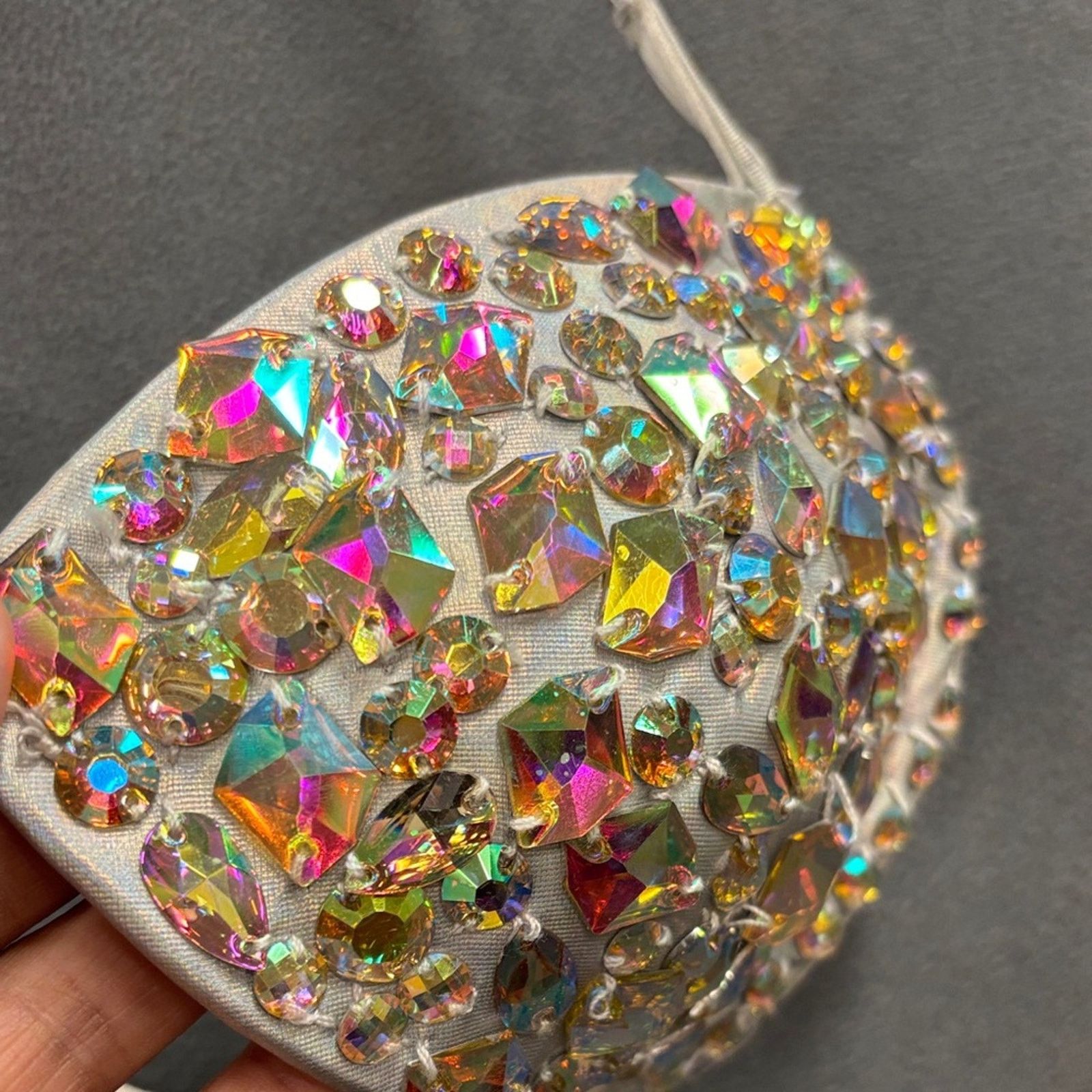 Other Windsor Colorful Crystal Embellish Silver Bikini Top Padded Size ONE SIZE - 8 Thumbnail