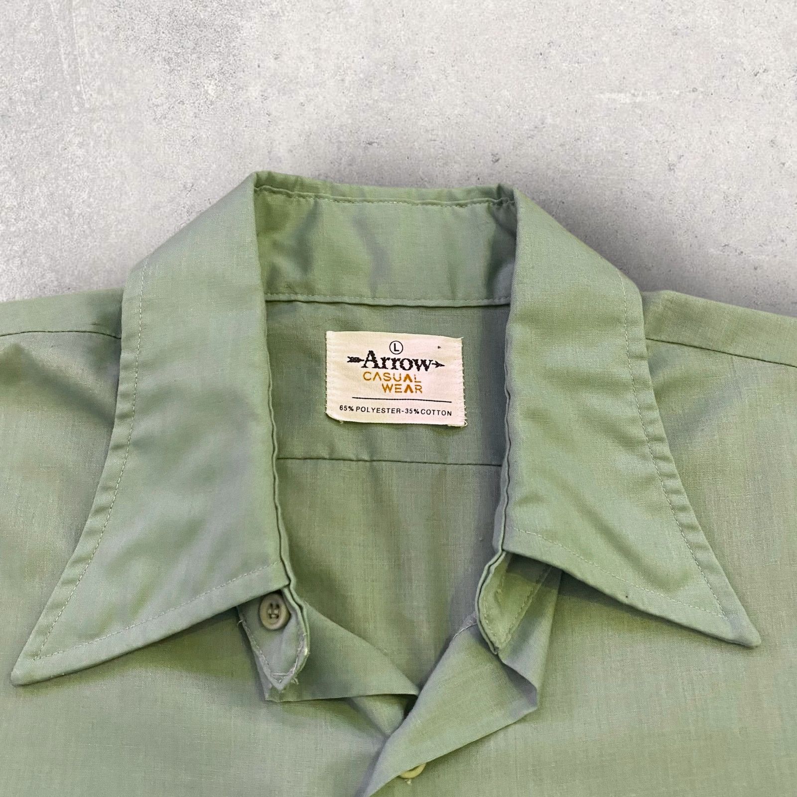 Arrow × Vintage Vintage Arrow Pistachio Green Dagger Collar 70s Button Up Size US L / EU 52-54 / 3 - 4 Thumbnail