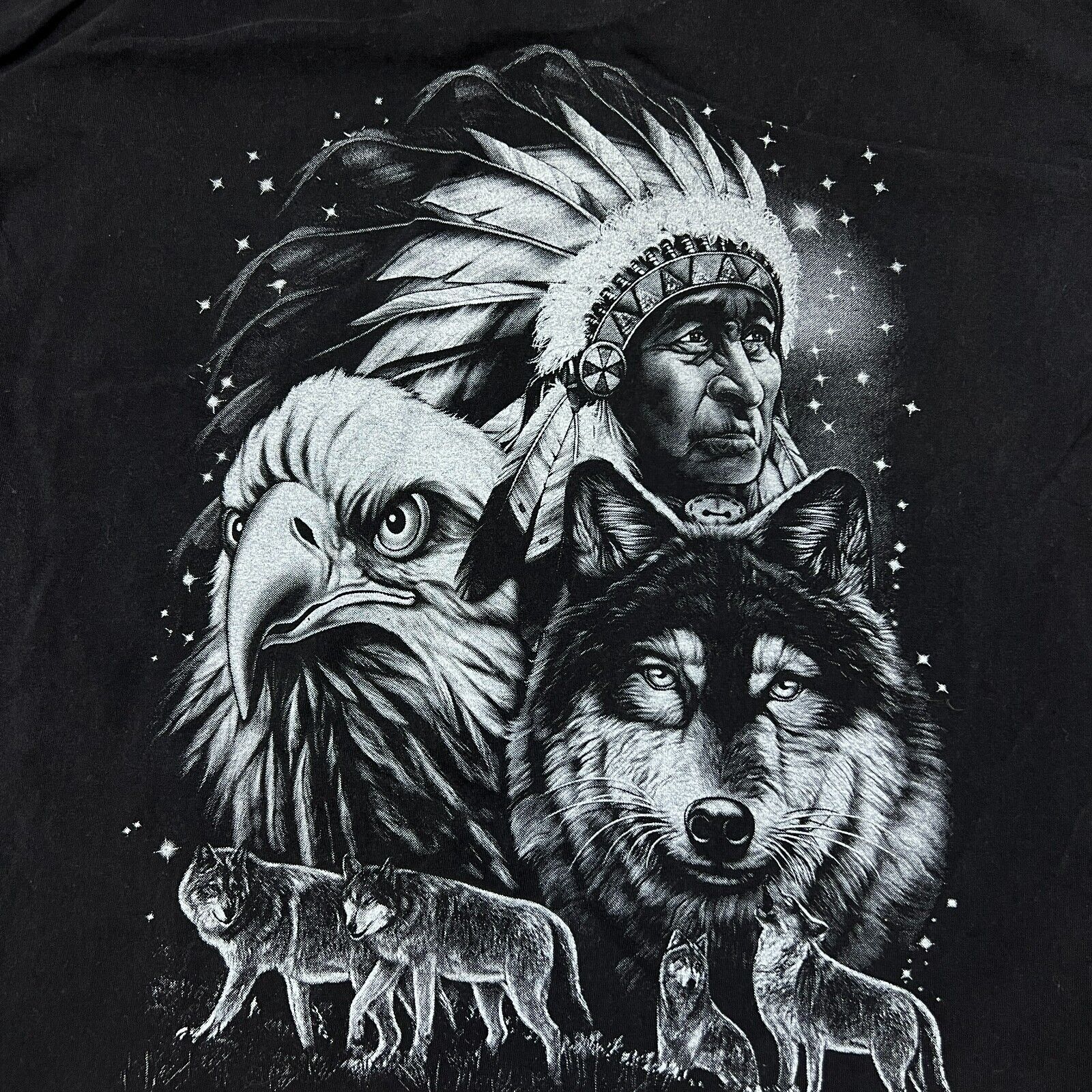 Vintage Vintage Y2K Native American T Shirt Eagle Animal Graphic Tee Size US L / EU 52-54 / 3 - 4 Thumbnail