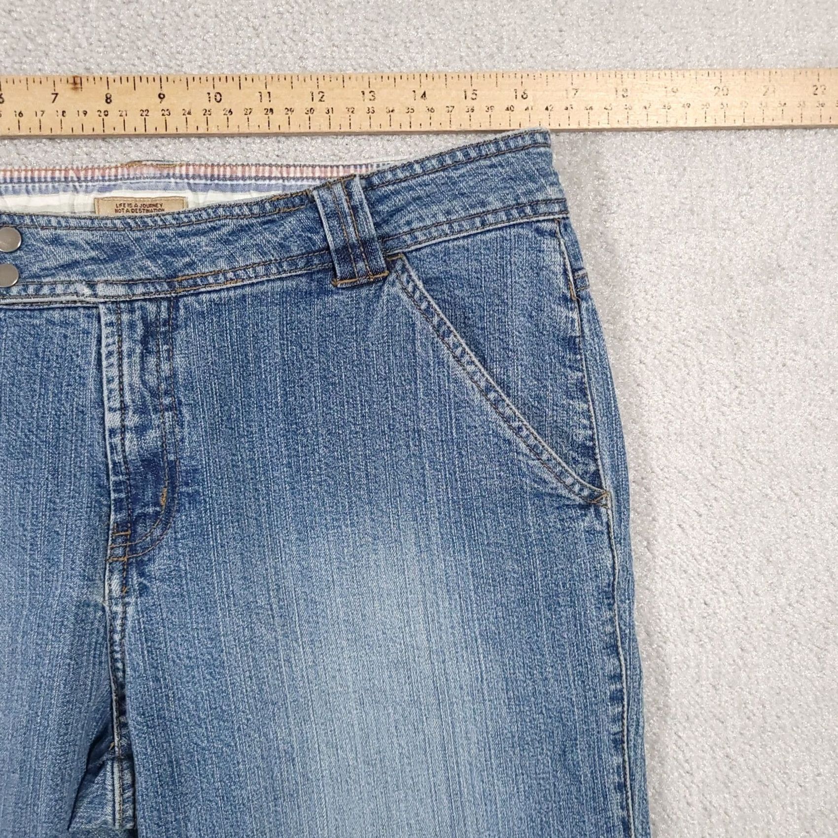 Denime Ruff Hewn Jeans Women's 10 Boot Snap Leg Y2K Retro Denim Jeans Size 32" / US 10 / IT 46 - 7 Thumbnail