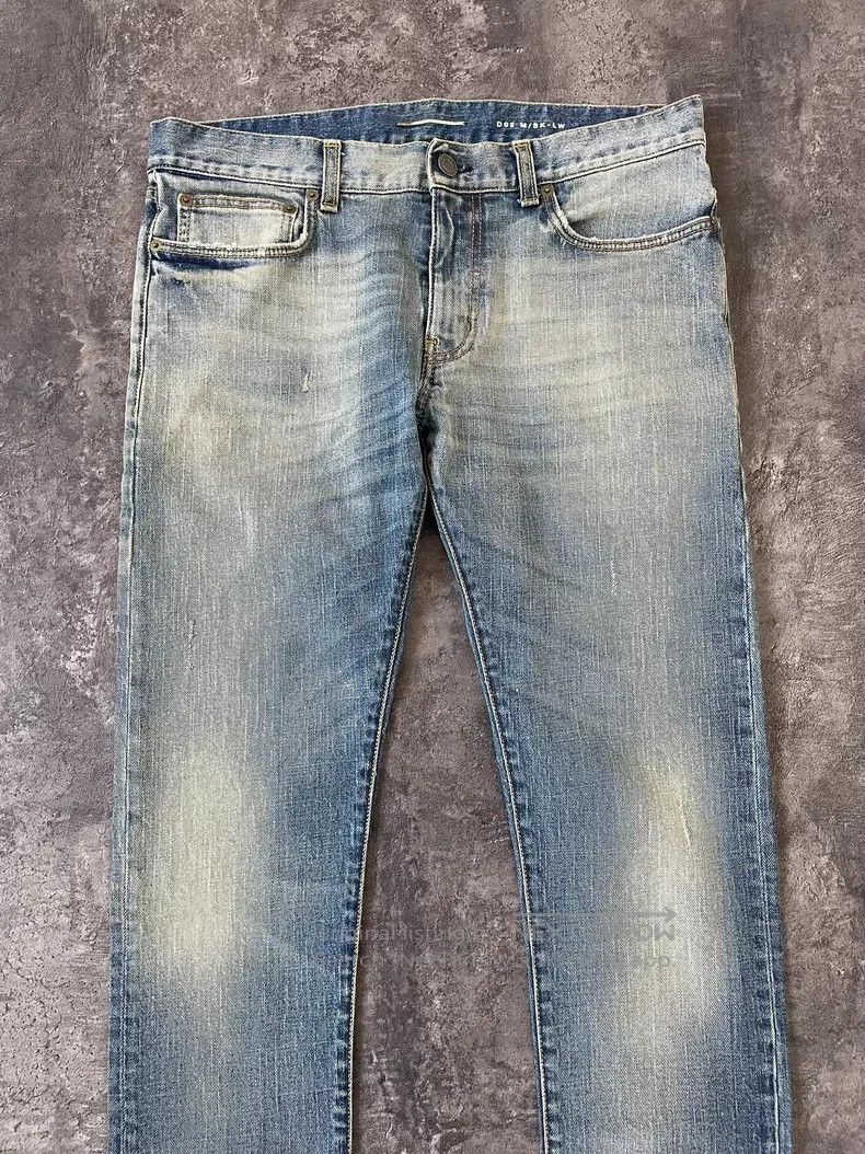 Saint Laurent Paris Saint Laurent Paris Light Blue Stone Washed Distressed Jea Size US 32 / EU 48 - 2 Thumbnail
