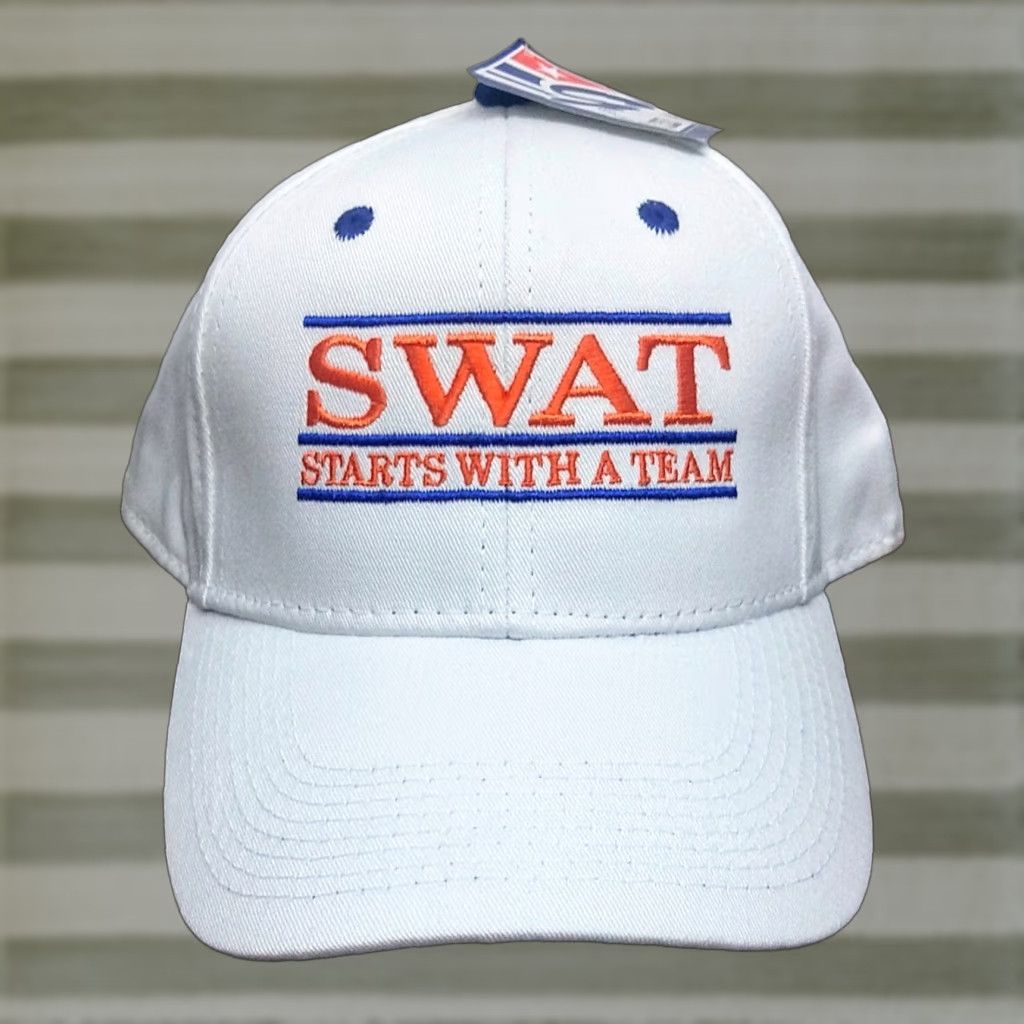 Vintage VINTAGE The Game S.W.A.T. White Hat Baseball Cap Adjustable Twill Cotton Mens Hat White 90s Football OutdoorSports Casual Travel Workwear Size ONE SIZE - 1 Thumbnail