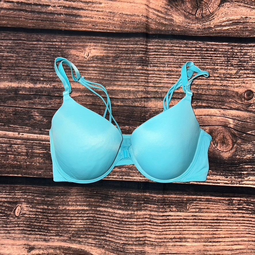 Victoria's Secret Victoria's Secret PINK Push Up Bra 36D Blue Strappy Back Size ONE SIZE - 1 Thumbnail