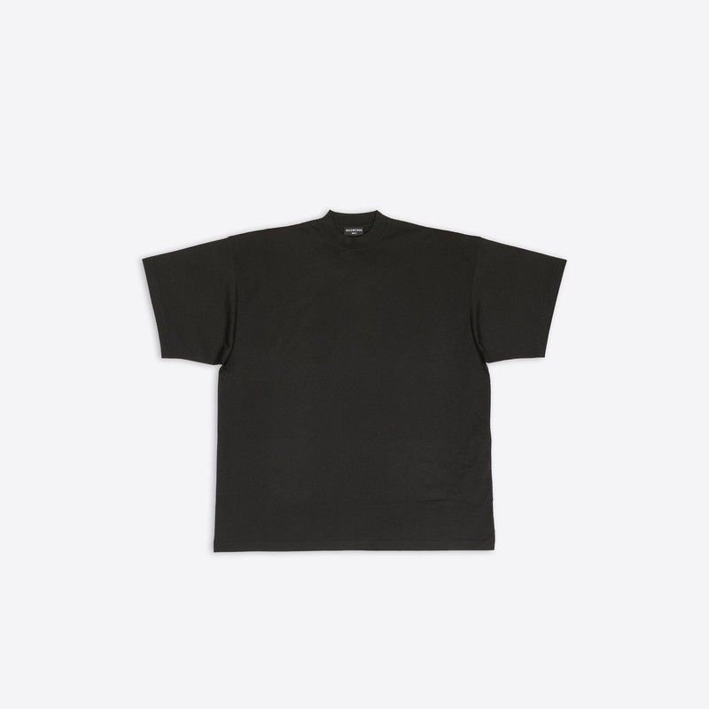 Balenciaga o1s1rm1125 Tab T-Shirt Oversized in Black Size US XL / EU 56 / 4 - 1 Thumbnail
