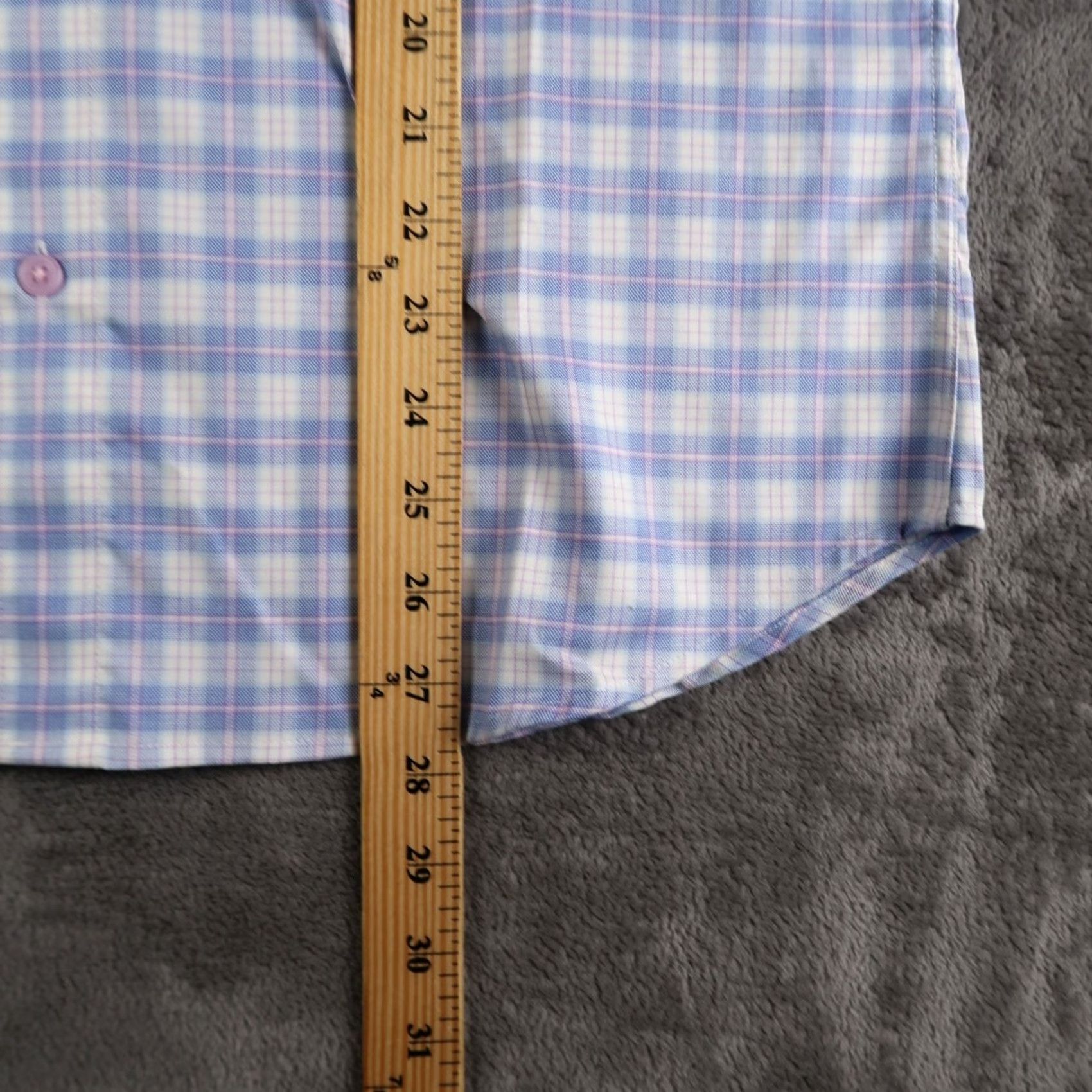 Pinko Twillory Shirt Men M Plaid Pink Blue Twill Stretch Button Up Long Sleeve Casual Travel Untuckable Regular Fit White? Size US M / EU 48-50 / 2 - 6 Thumbnail