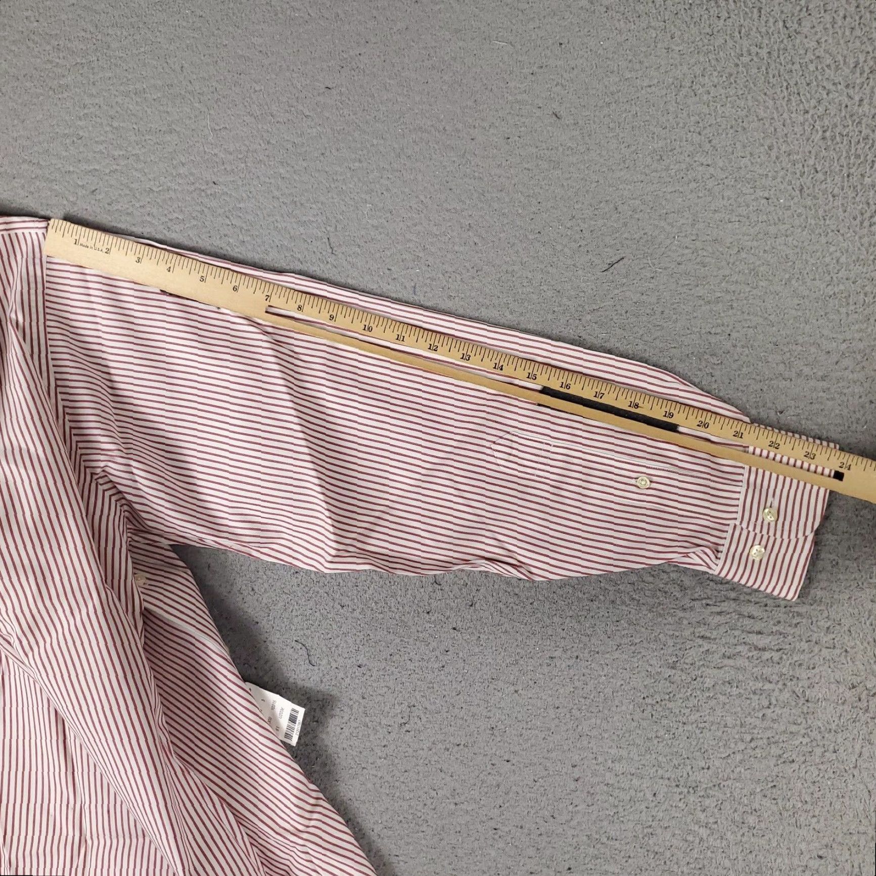 Brooks Brothers Vintage Brooks Brothers Men’s Dress Shirt 15.5 Red Striped Long Sleeve Button Up Business Casual Size 40R - 7 Thumbnail