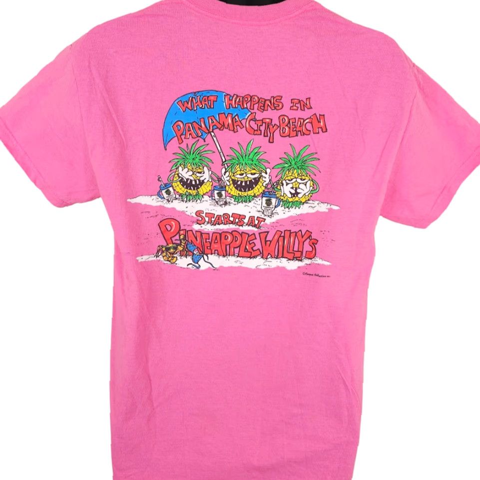 Vintage Pineapple Willys T Shirt Mens Size Medium Pink Florida Panama City Beach Beach Vacation Souvenir Shirt Mens Size US M / EU 48-50 / 2 - 4 Thumbnail