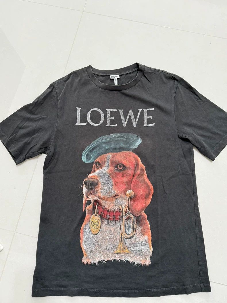 LOEWE Dog grey women\'s T-shirt