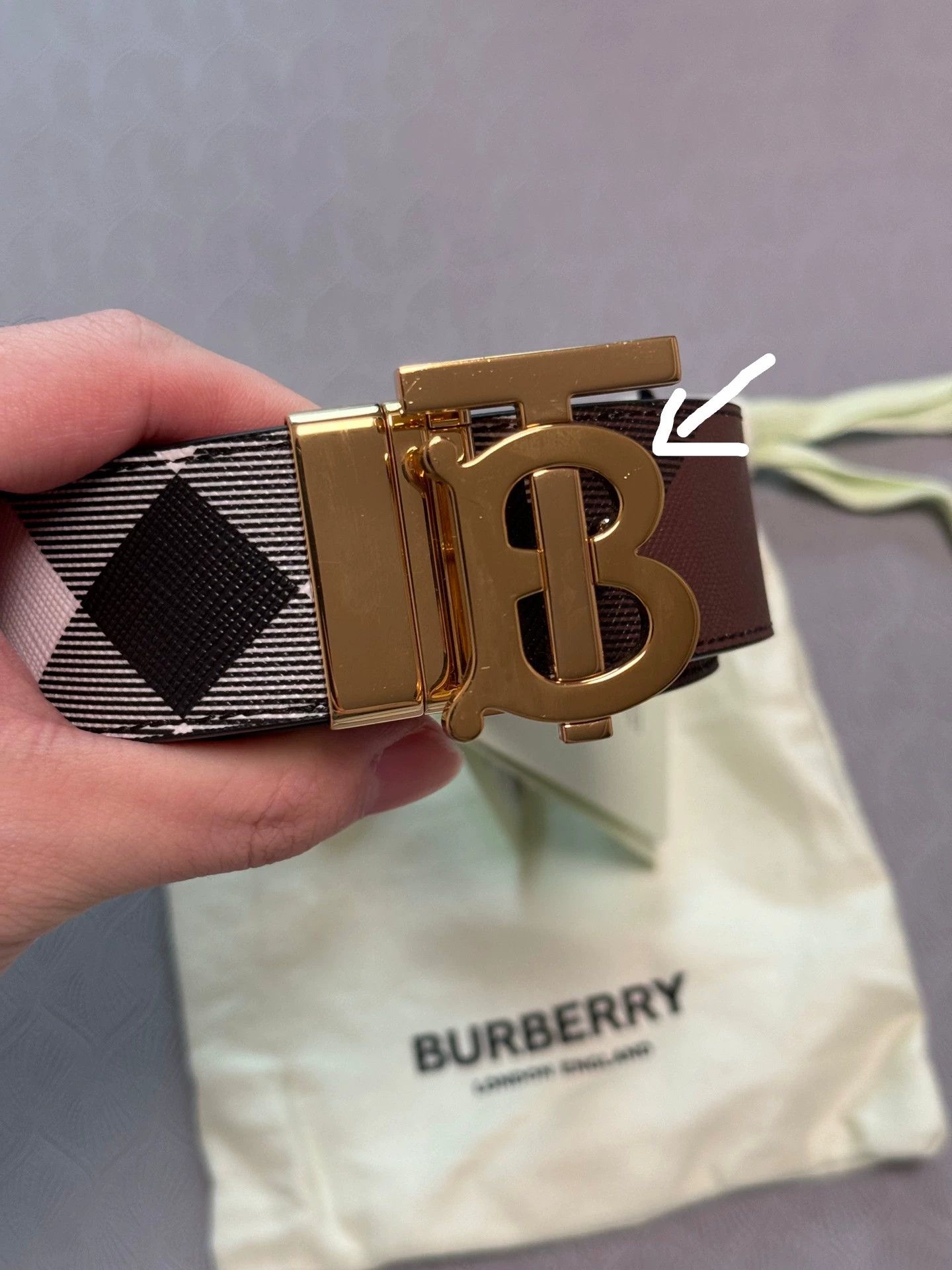 Burberry Burberry Men's Brown Check Monogram Buckle Belt Size ONE SIZE - 9 Thumbnail