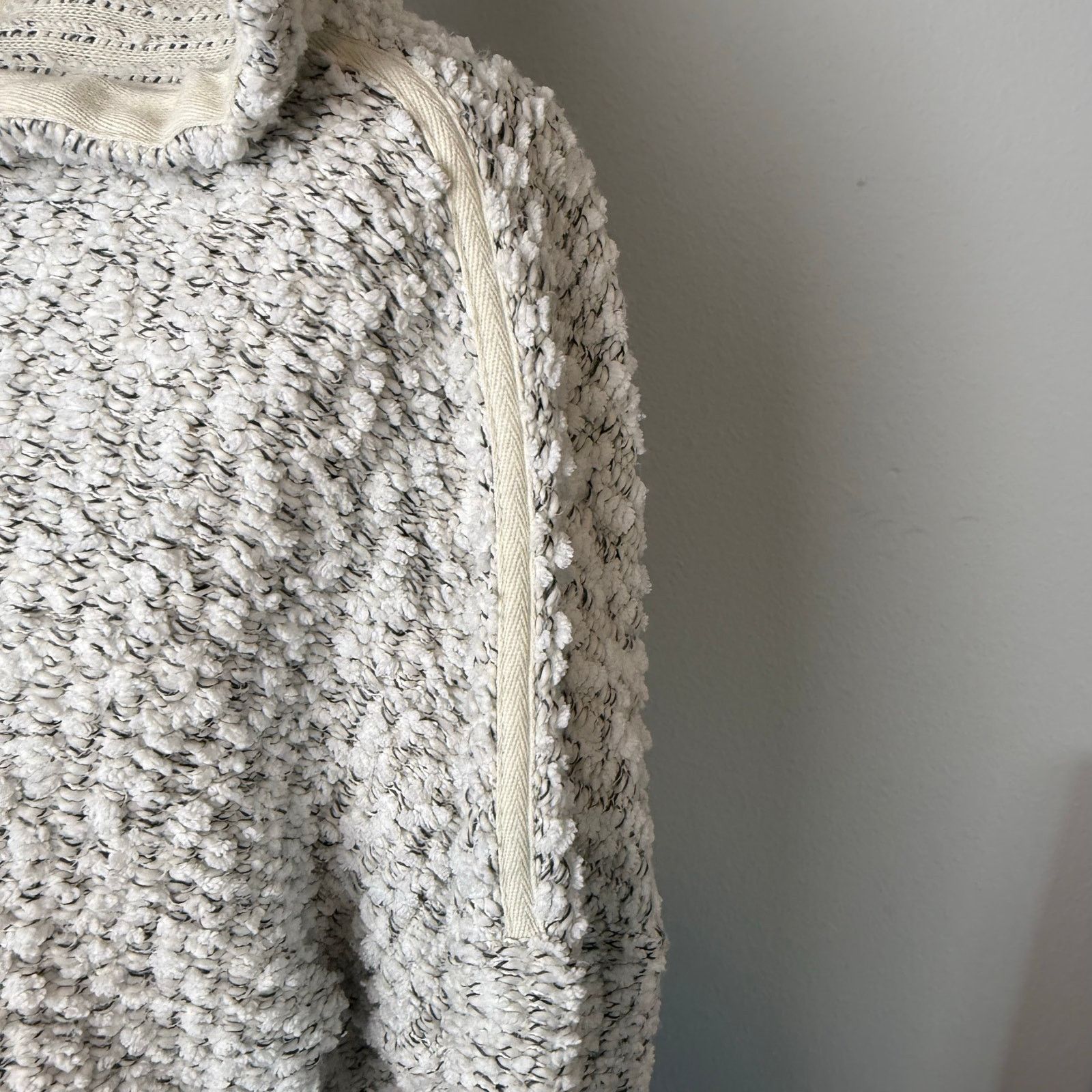 Lou & Grey Lou & Grey Hoodie Sweater, Size Large, Cream/Grey Loft Size L / US 10 / IT 46 - 3 Thumbnail