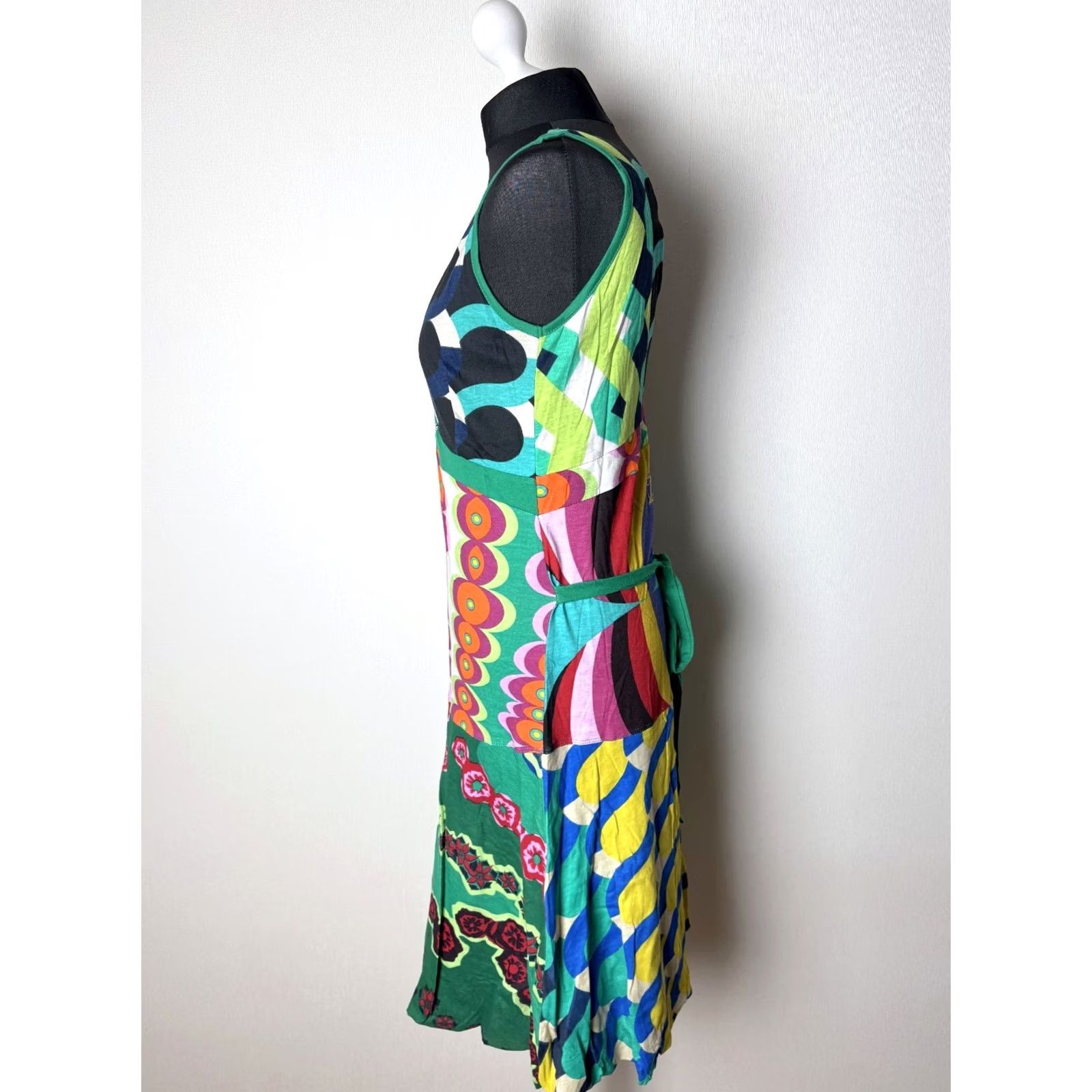 Desigual Desigual Dress Womens Green XL A-Line Dress Knee Length Shoes? Size XL / US 12-14 / IT 48-50 - 2 Thumbnail