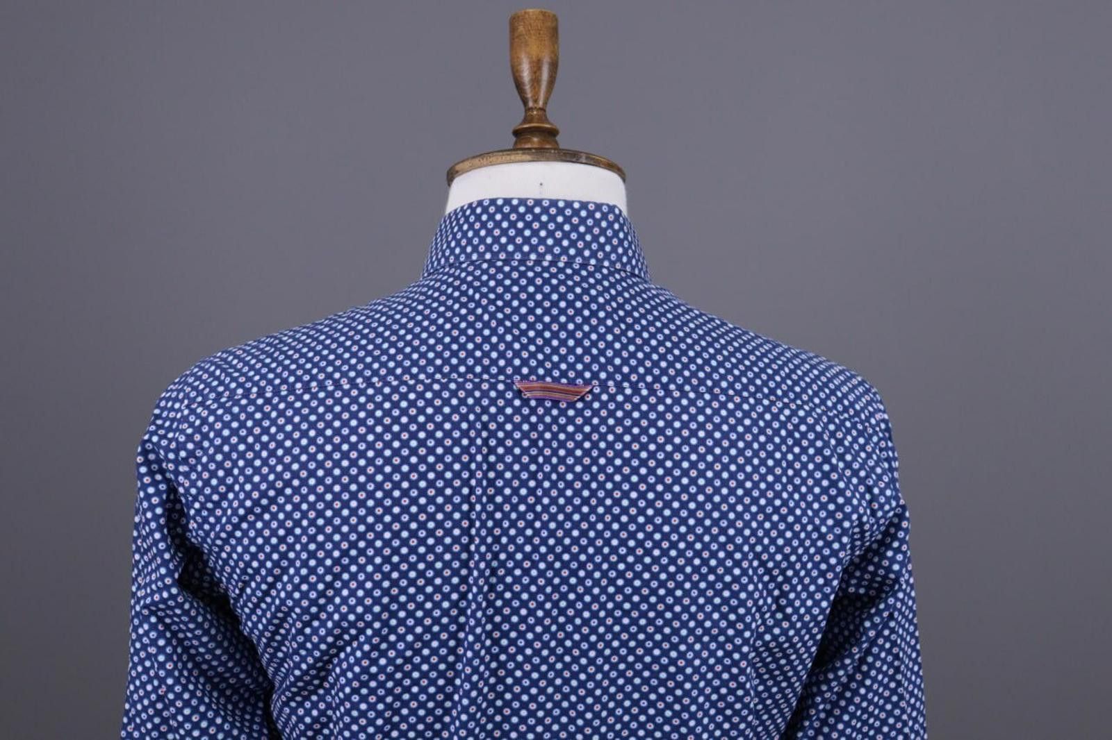 Designer CLAUDIO LUGLI Blue Dotted Button Down Shirt Size M Size US M / EU 48-50 / 2 - 7 Thumbnail