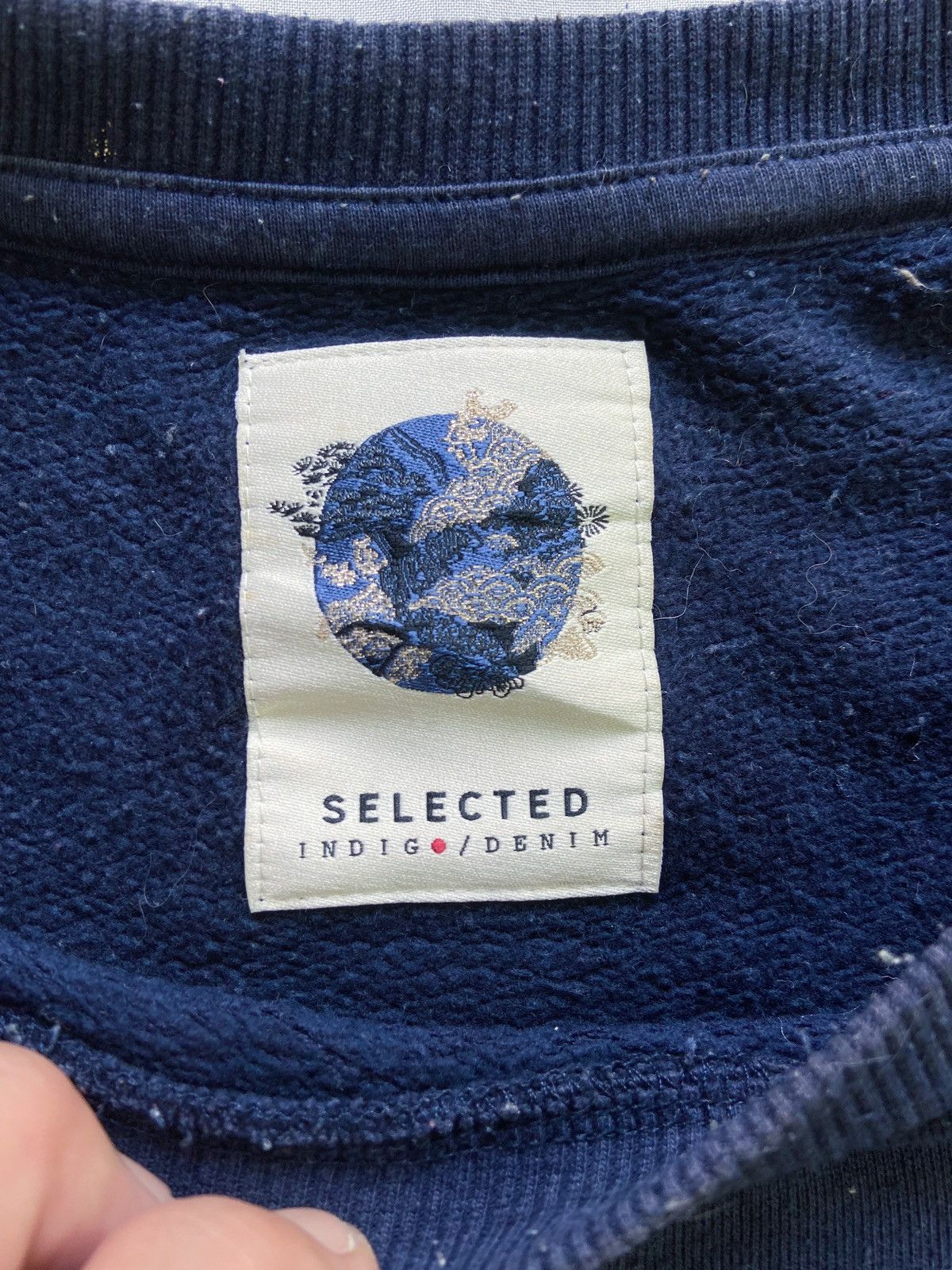 Japanese Brand SELECTED INDIGO PATCHWORK SWEATSHIRT Size US L / EU 52-54 / 3 - 10 Thumbnail