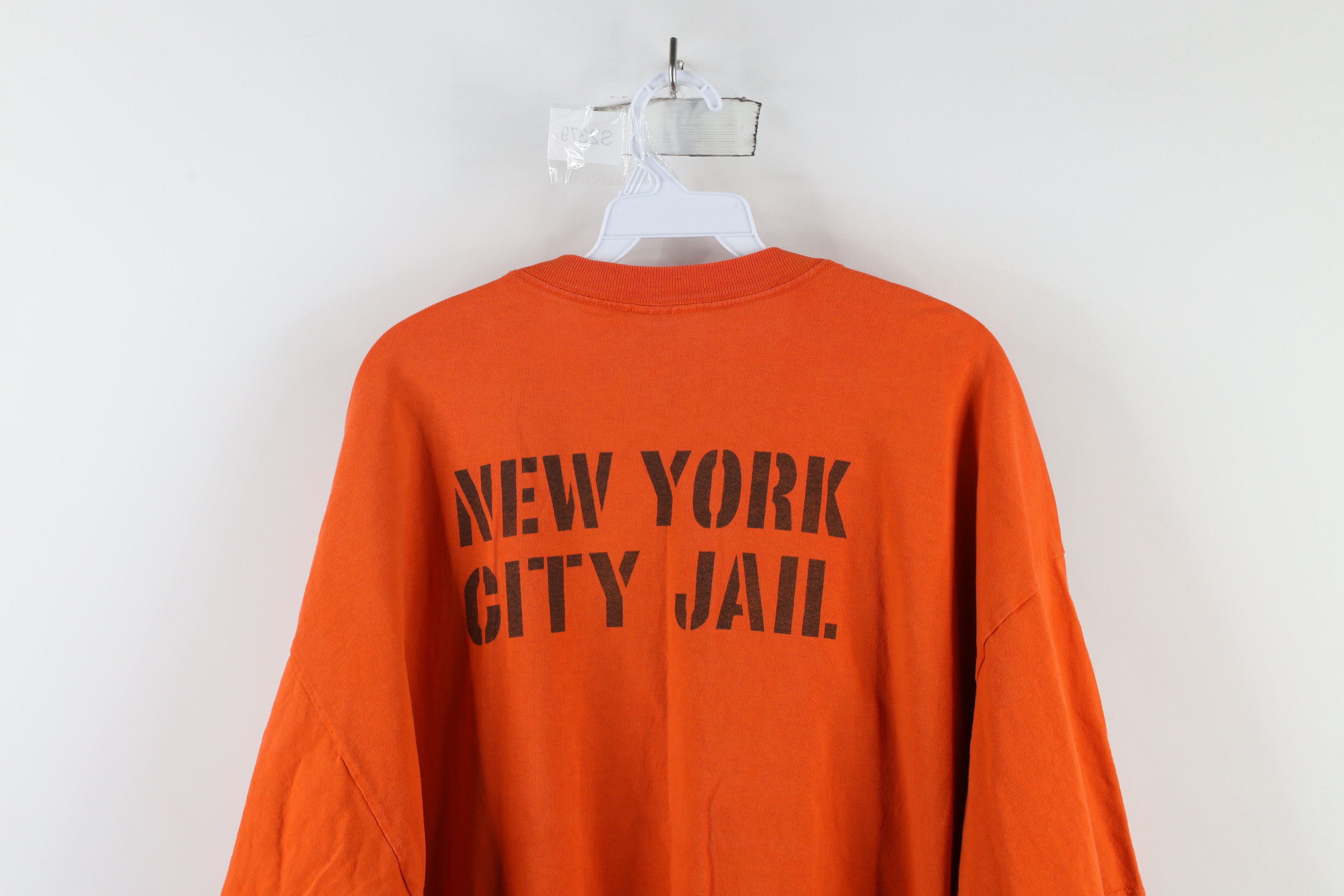 Vintage Vintage 90s Streetwear New York City Jail T-Shirt Orange Size US XXL / EU 58 / 5 - 9 Thumbnail