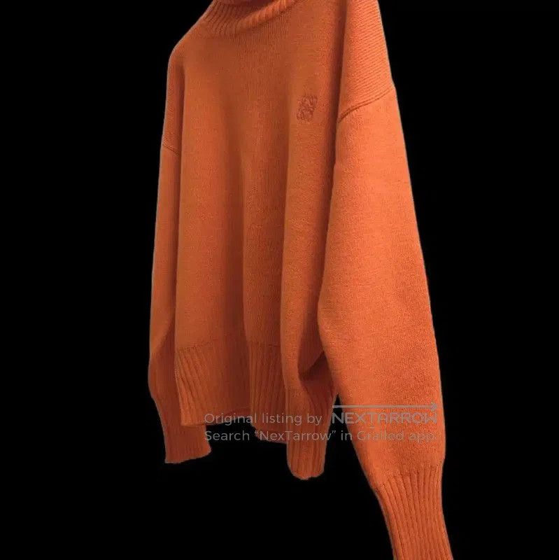 Loewe Loewe Orange Wool Embroidered Long Sleeve Sweater . Size S / US 4 / IT 40 - 8 Thumbnail