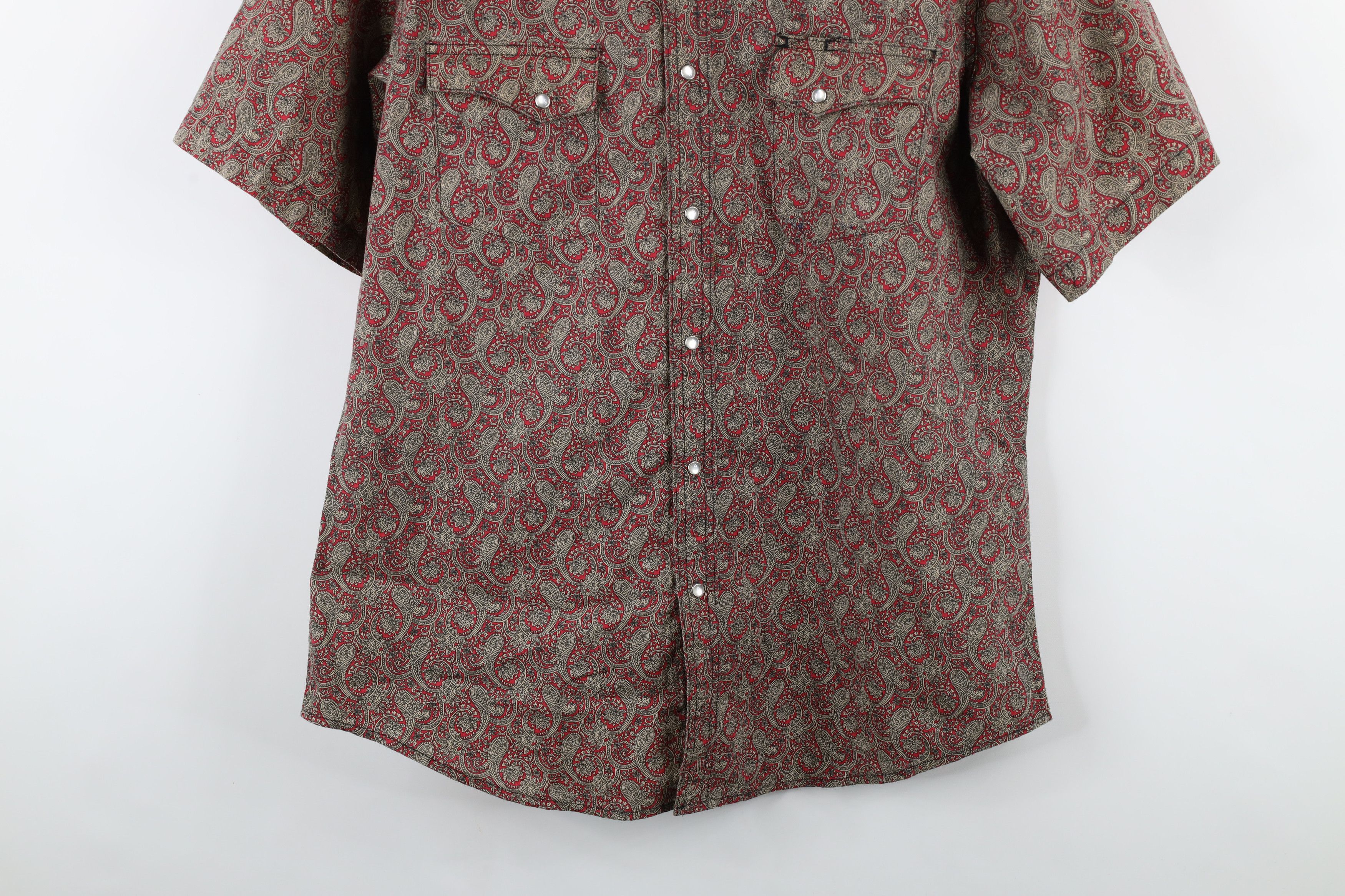 Vintage × Wrangler Vintage 90s Wrangler Western Cowboy Snap Button Shirt Size US L / EU 52-54 / 3 - 3 Thumbnail
